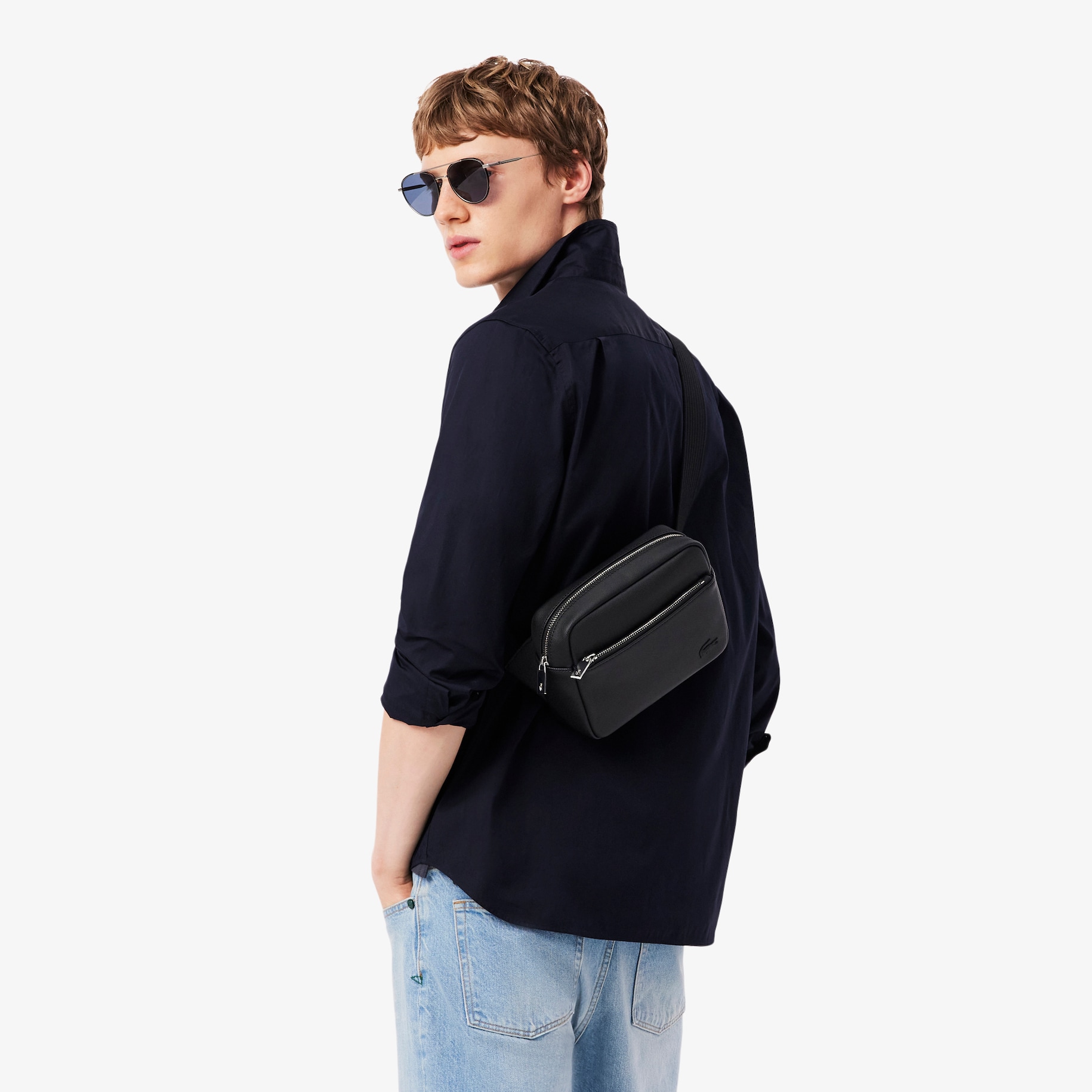Men's Classic Piqu&eacute; Effect Shoulder Bag image number 6