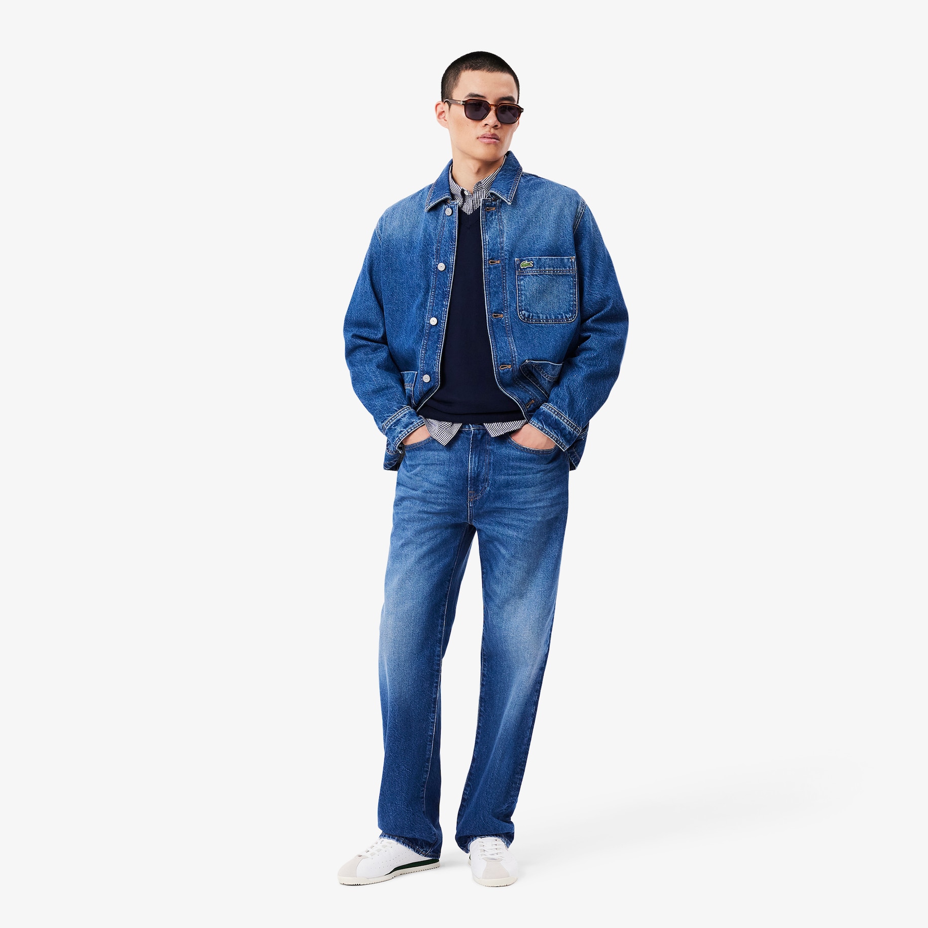 5 Pocket Straight Cut Indigo Jeans image number 0