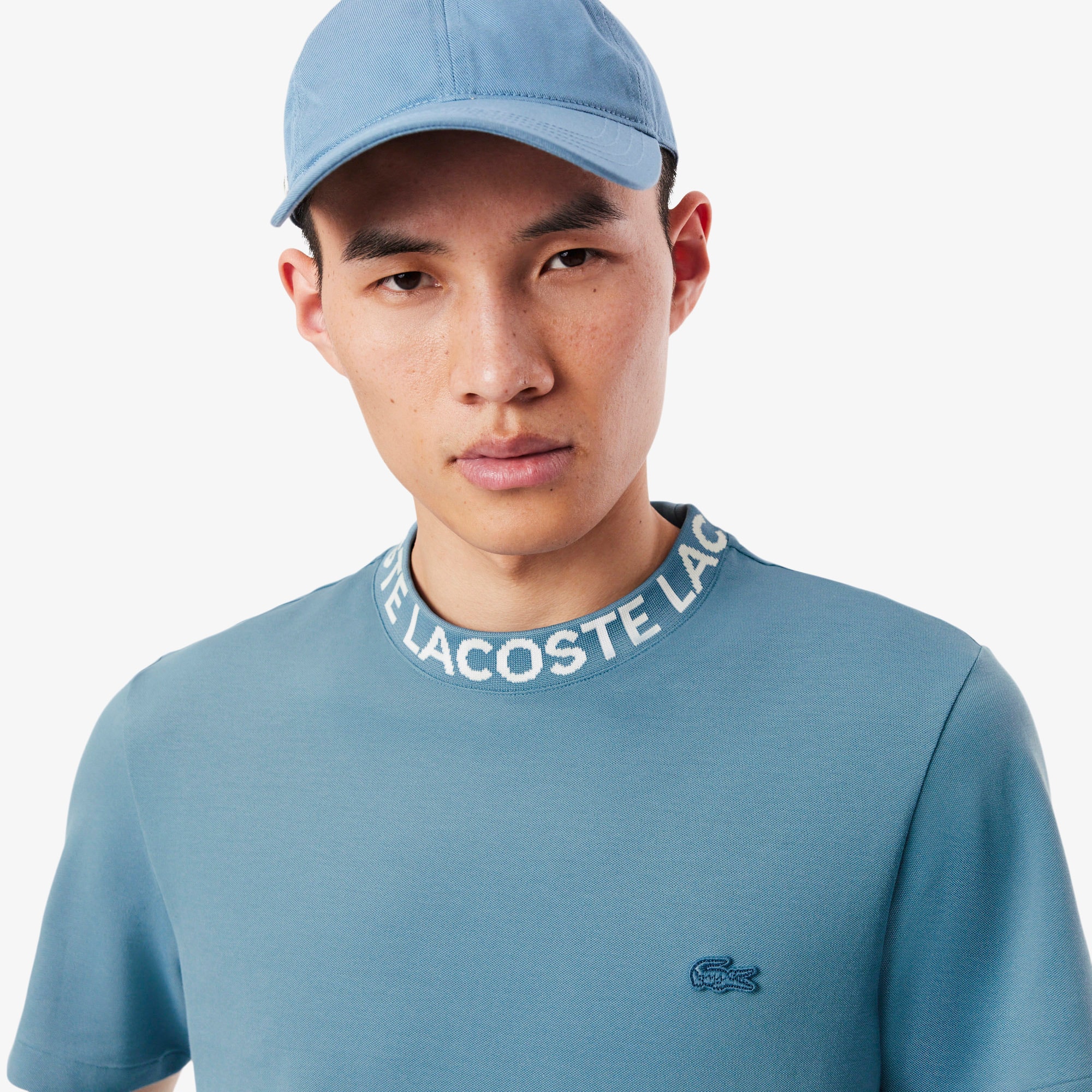 Regular Fit Jacquard Neck Stretch T-Shirt image number 1