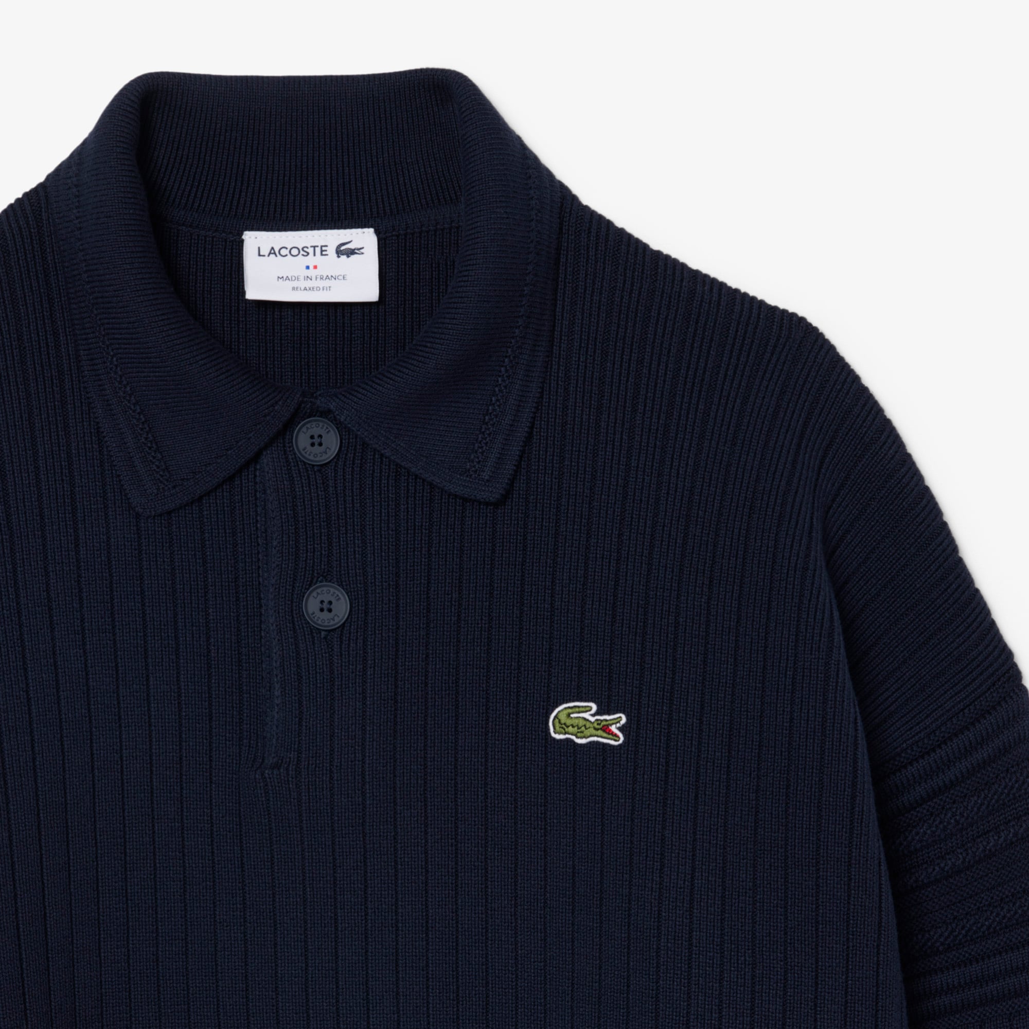 French Made Cotton Polo Collar Sweater image number 4