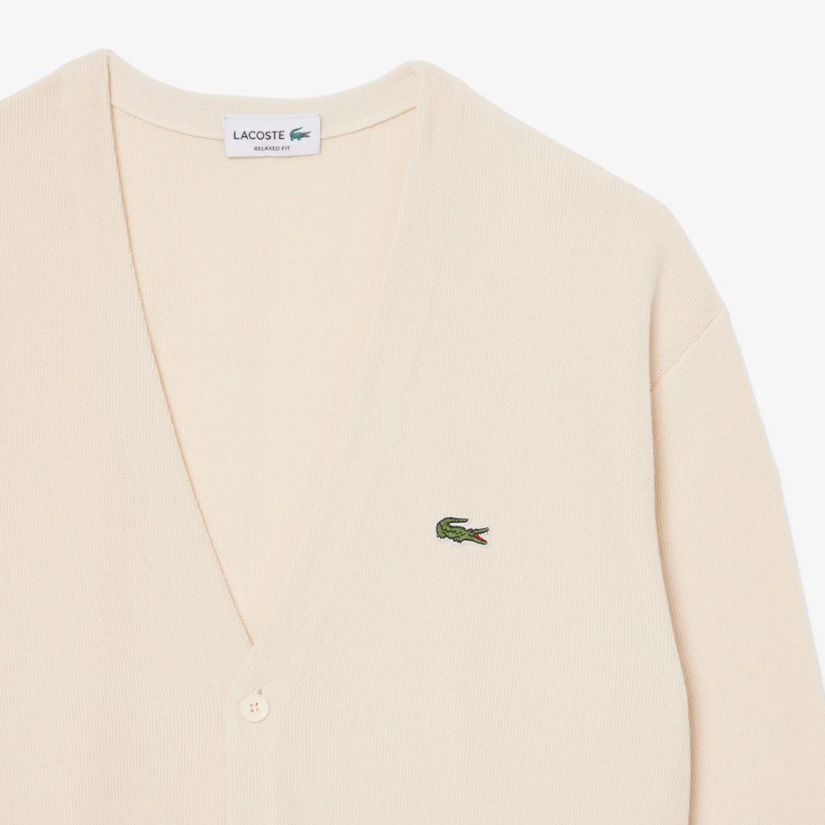 Relaxed Fit Stripe Detail Cotton Cardigan image number 4