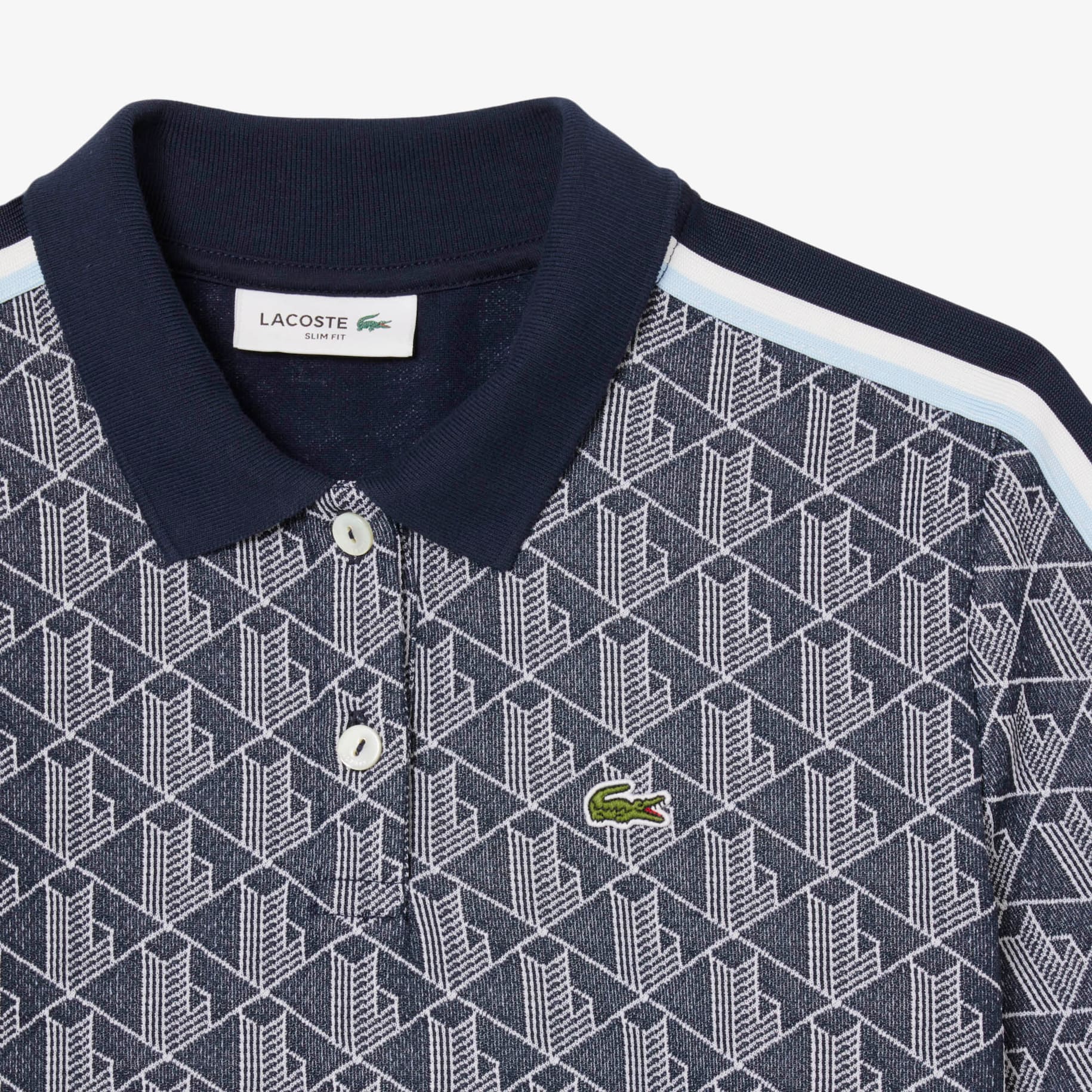 Slim Fit Monogram Jacquard Polo Shirt image number 4