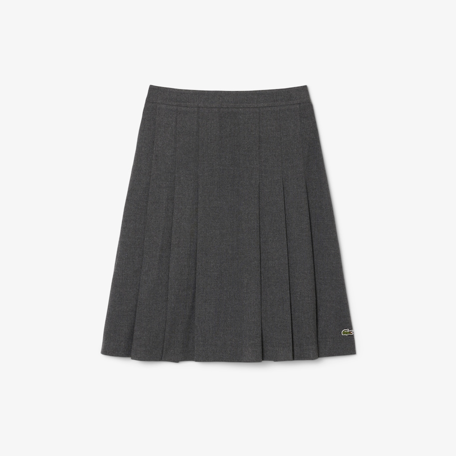 Pleated Flannel Midi Skirt image number 3