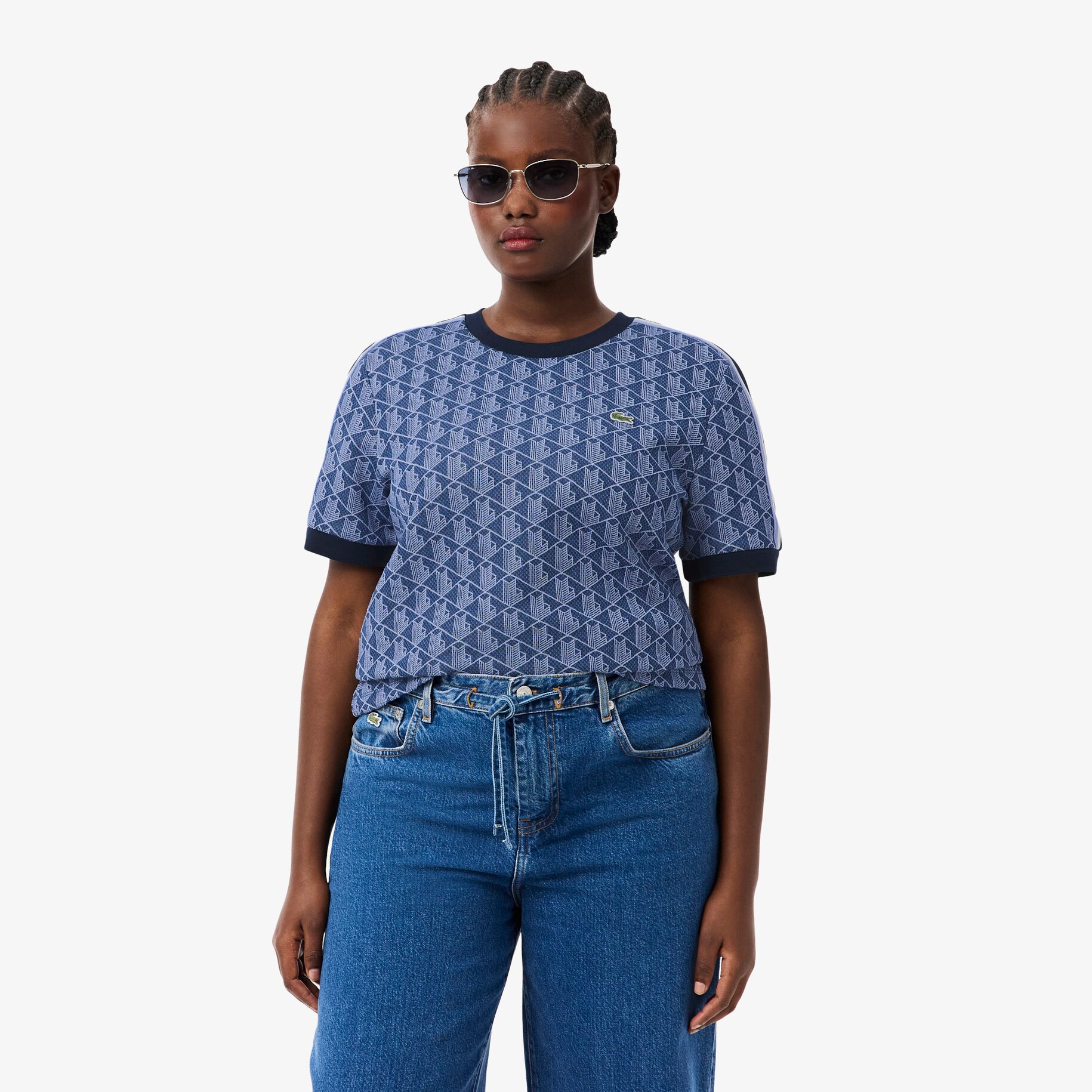 Slim Fit Monogram Jacquard T-shirt image number 5