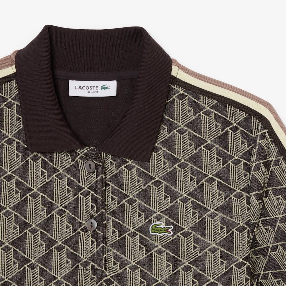 Slim Fit Monogram Jacquard Polo Dress image number 4
