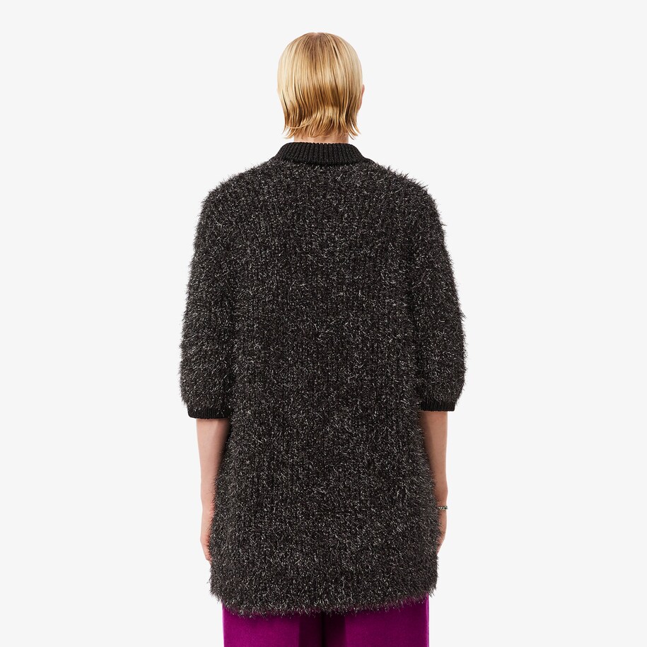 Sweater Lurex Knit Kerah Polo Runway image number 2