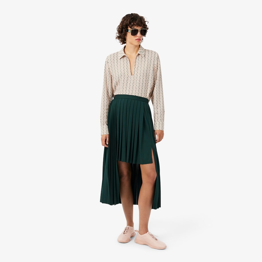 Long Asymmetric Pleated Jersey Skirt image number 0