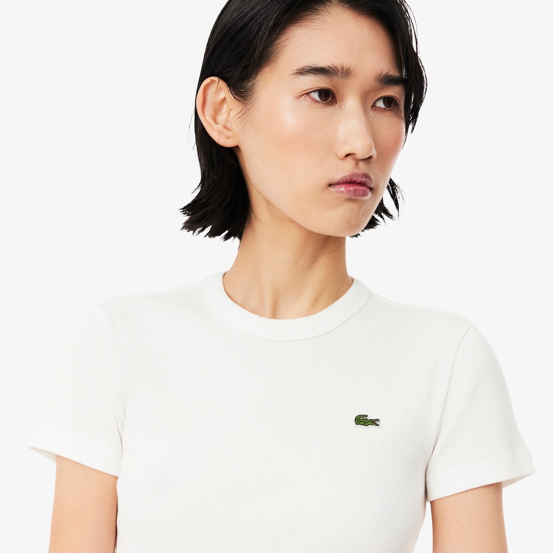 Slim Fit Ribbed Cotton T-shirt image number 1