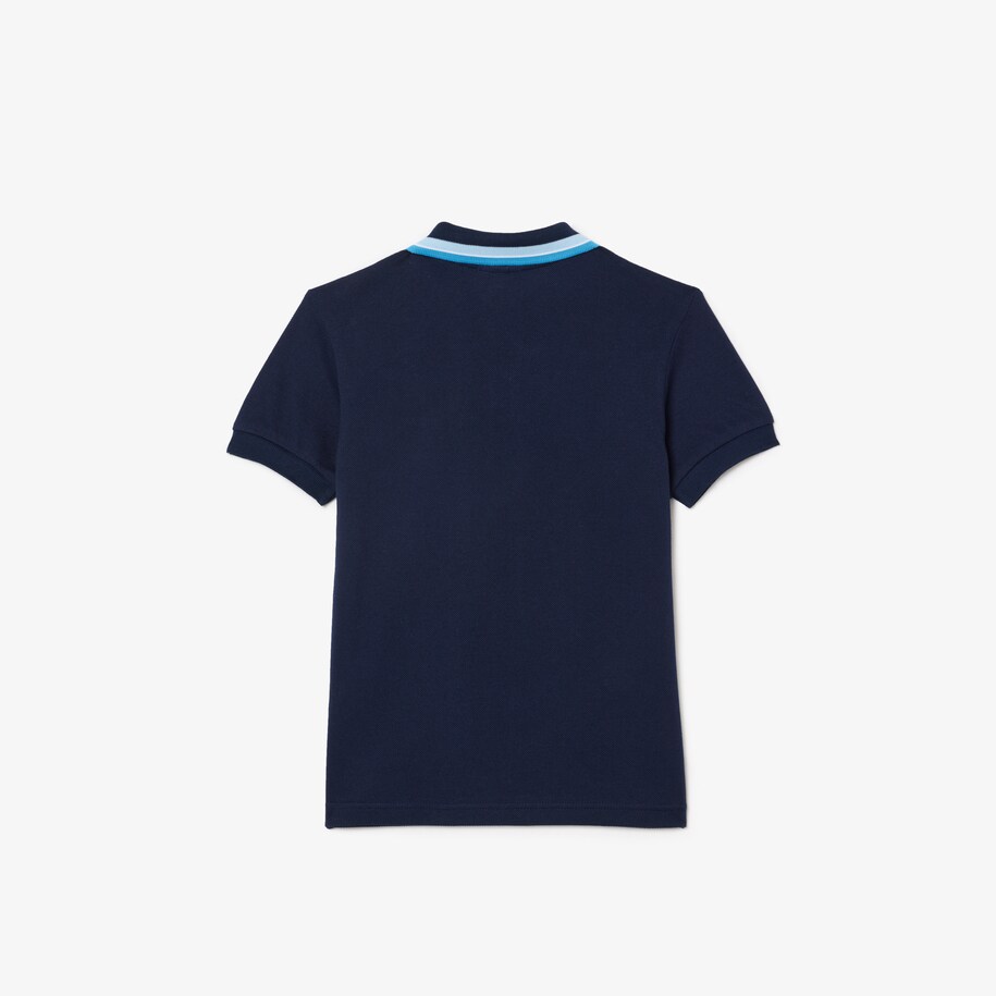 Boys' Lacoste Tricolour Collar Cotton Petit Piqu&eacute; Polo image number 4
