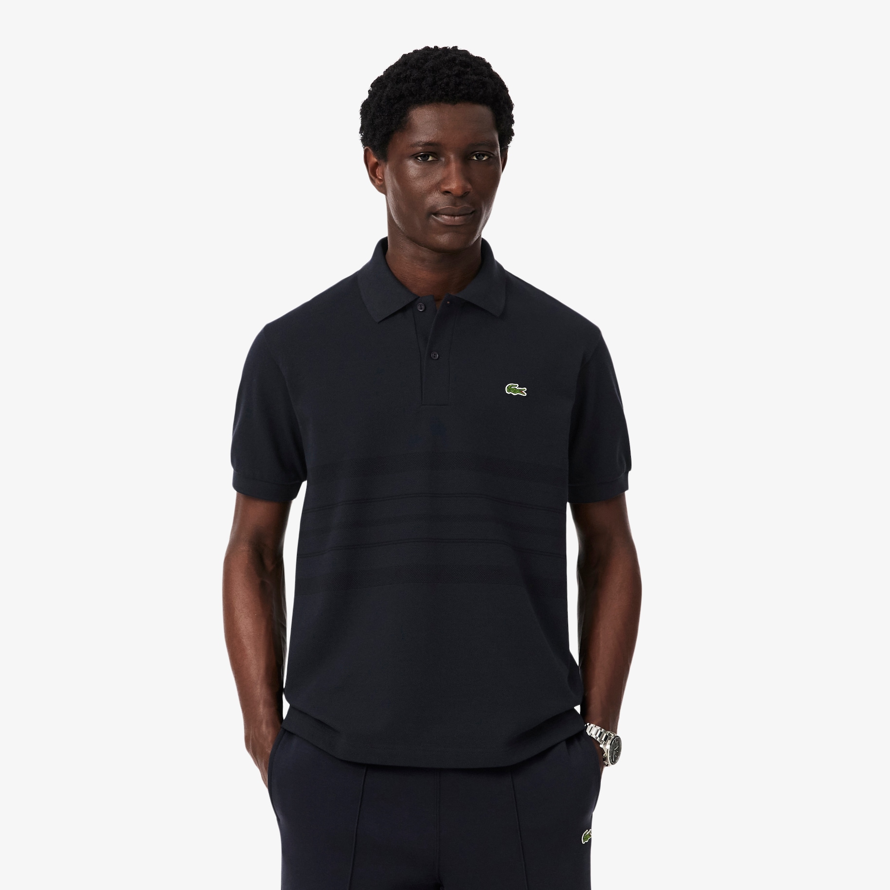 French Made Classic Fit Striped Polo image number 0