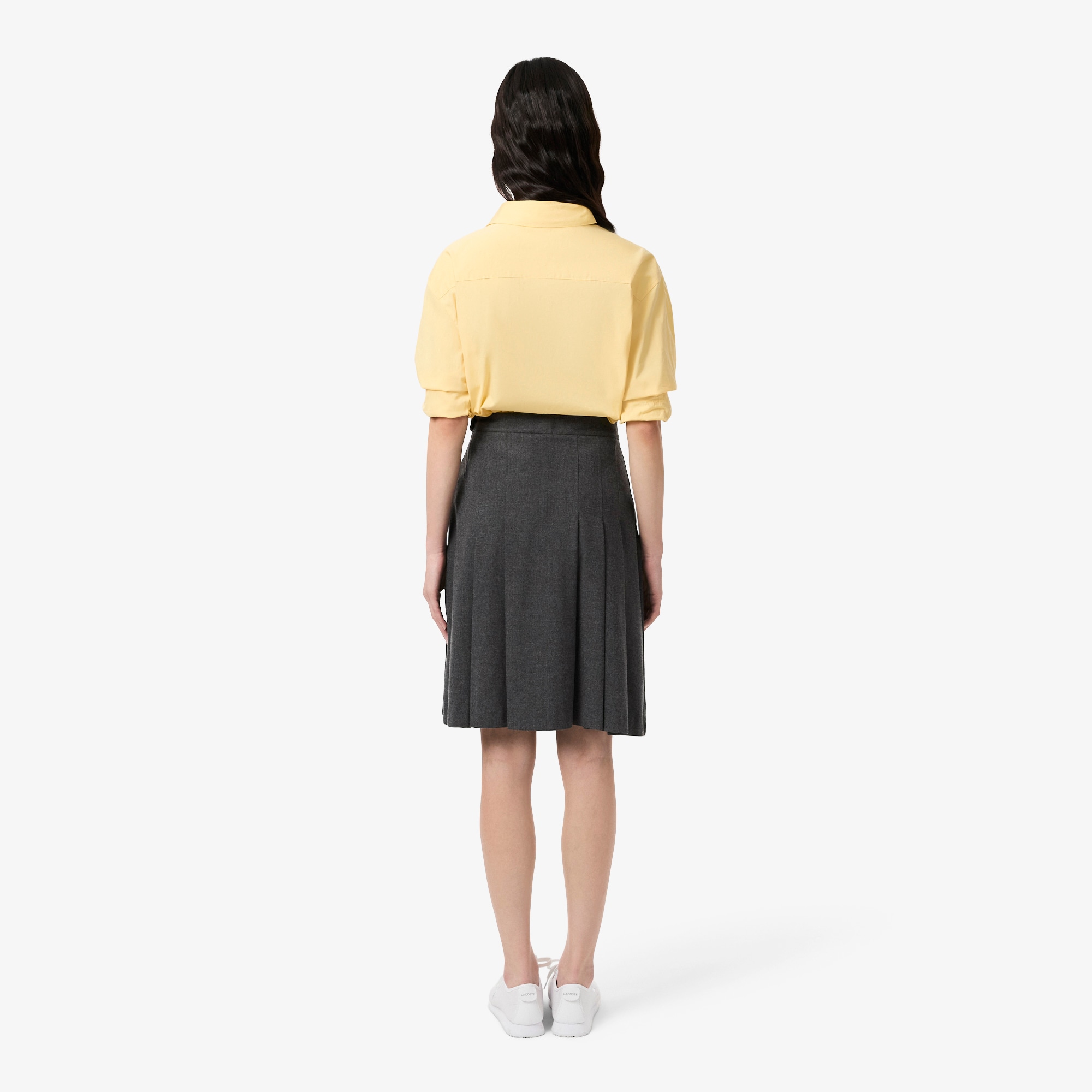 Pleated Flannel Midi Skirt image number 2