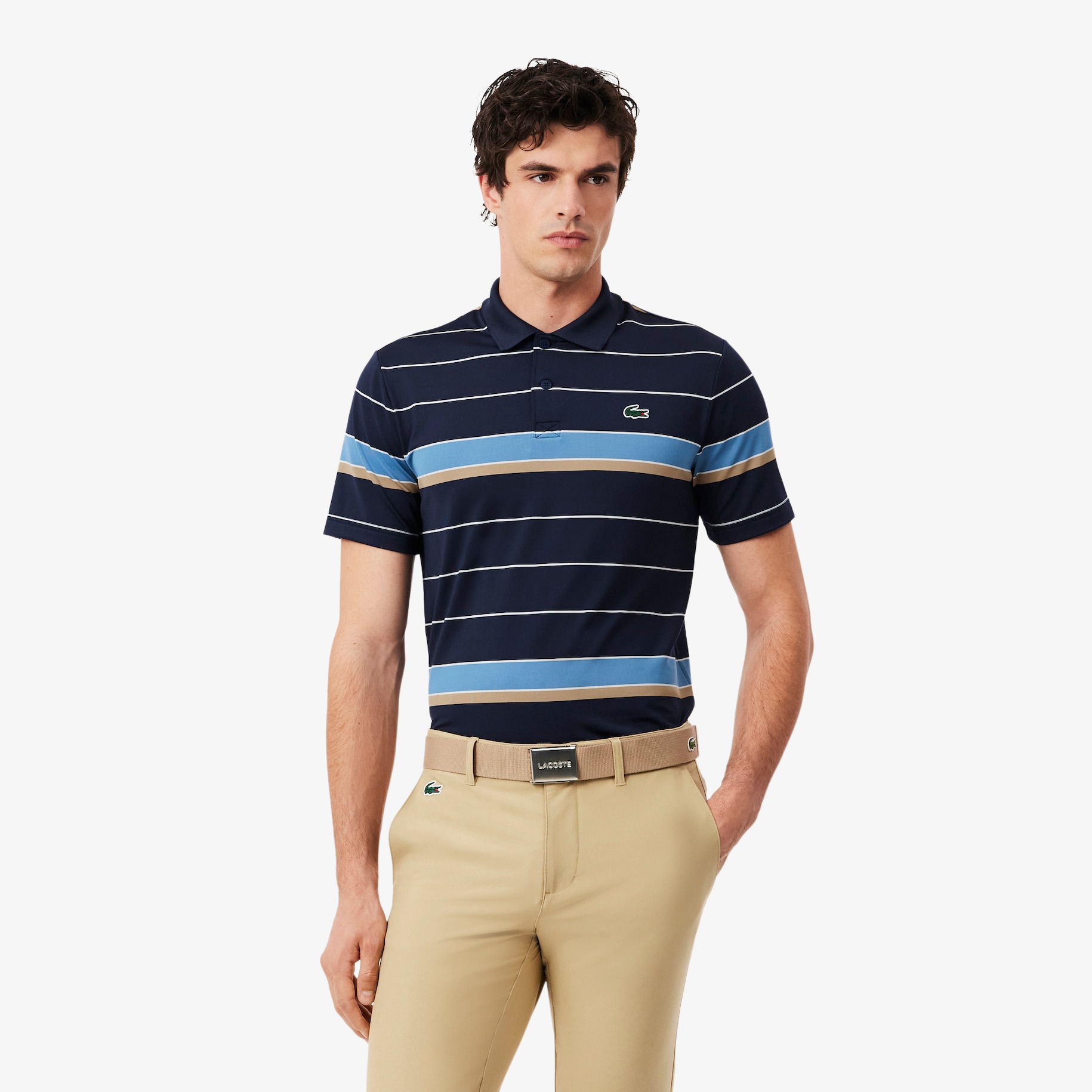 Regular Fit Ultra Dry Striped Golf Polo Shirt image number 0
