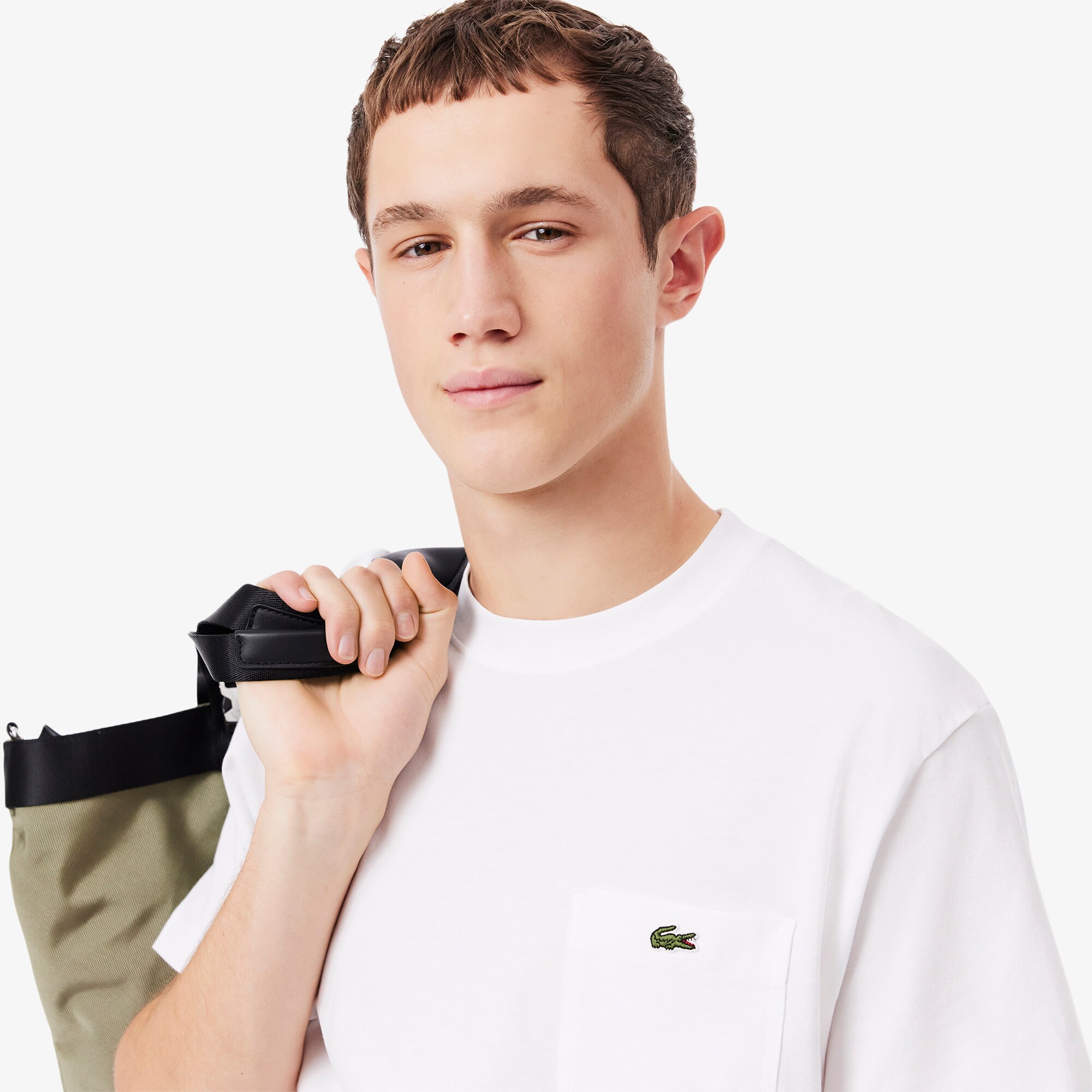 Cotton T-shirt with Breast Pocket image number 1