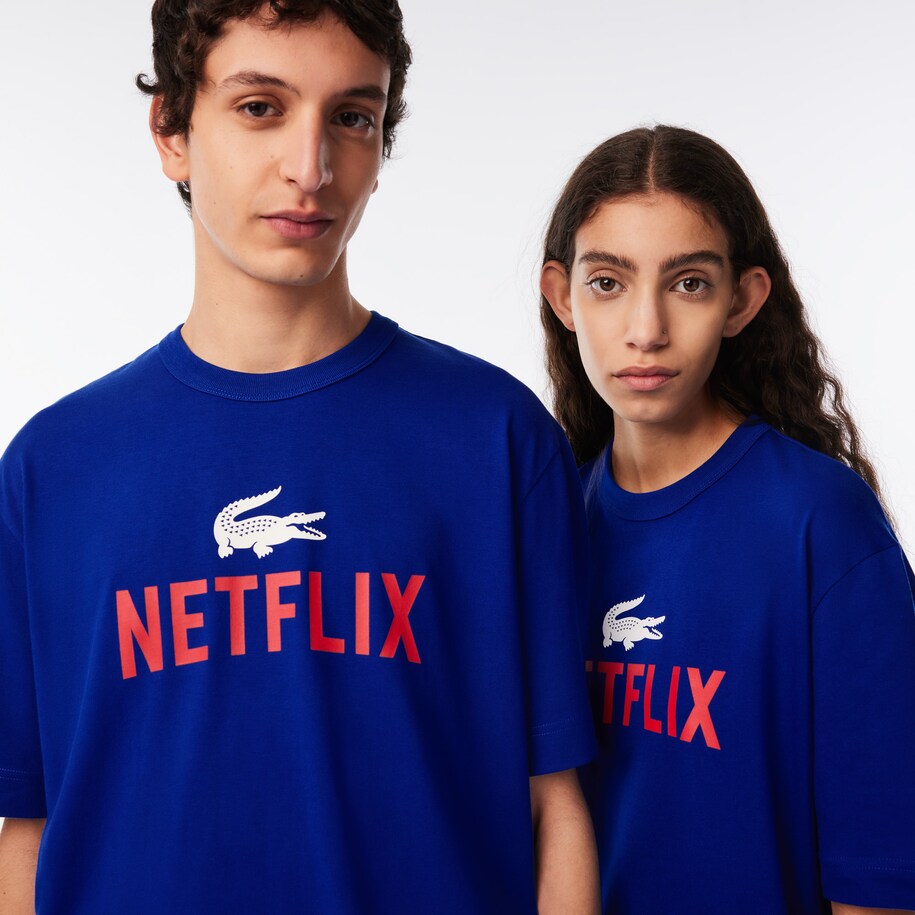 Unisex Lacoste x Netflix Loose Fit Organic Cotton T-shirt image number 1