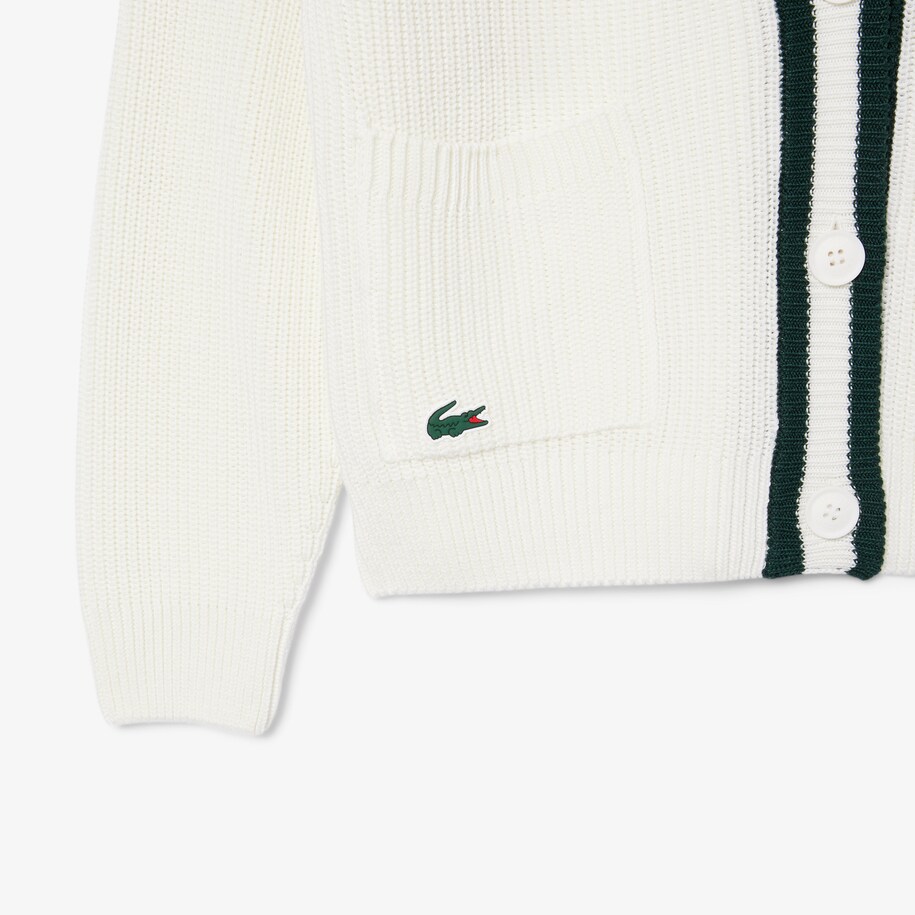 Badge Accent Wool Blend Golf Cardigan image number 5