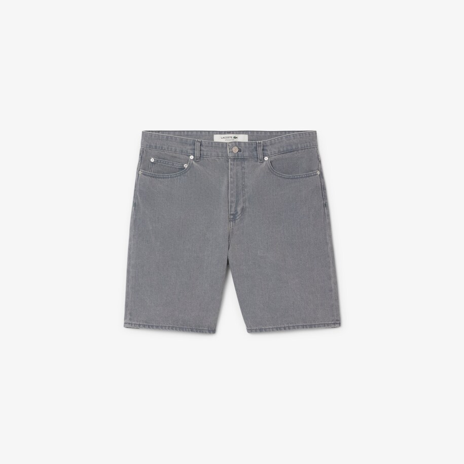 Washed Effect Dyed Denim Bermuda Shorts image number 3