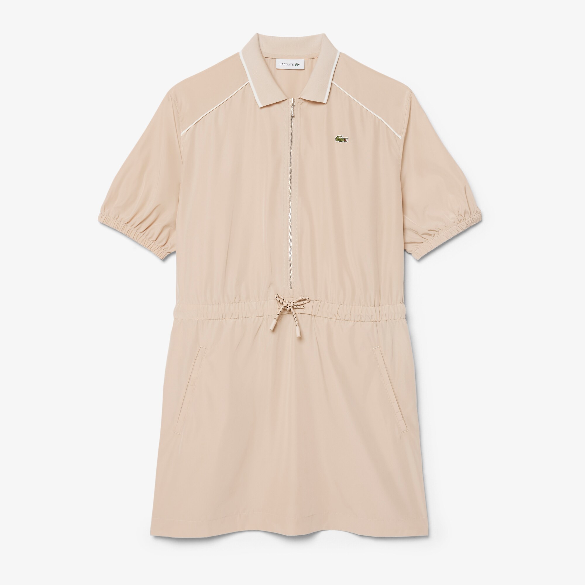 Relaxed Fit Zipped Taffeta Polo Dress image number 3