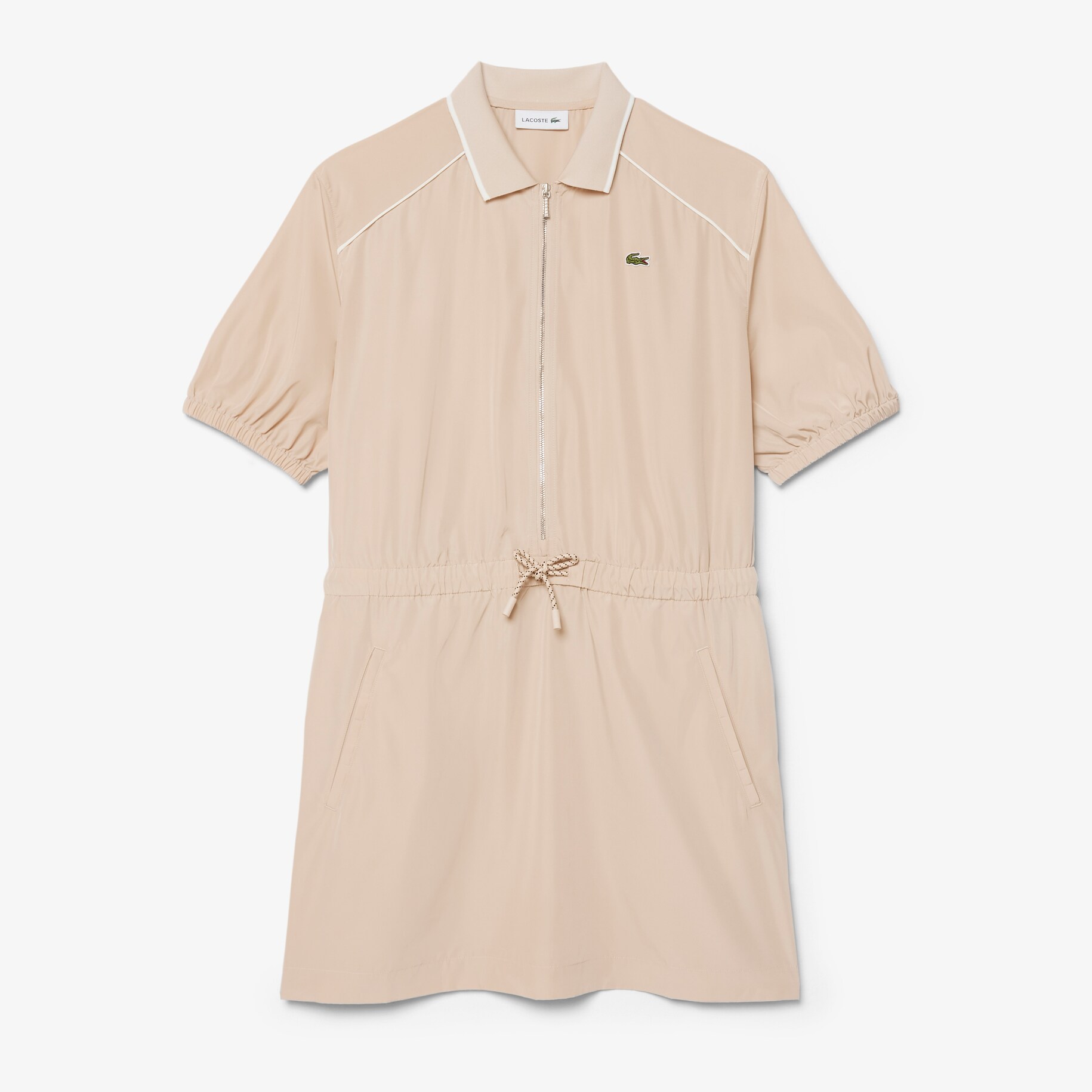 Relaxed Fit Zipped Taffeta Polo Dress image number 3