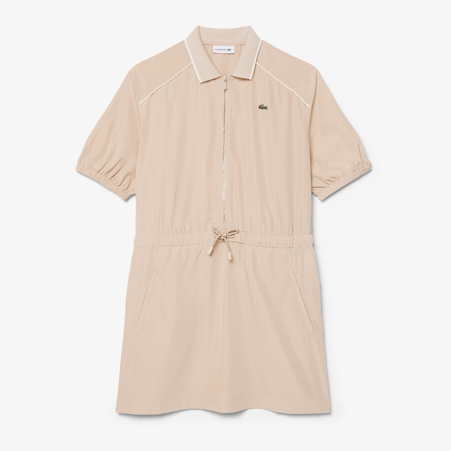 Relaxed Fit Zipped Taffeta Polo Dress image number 3