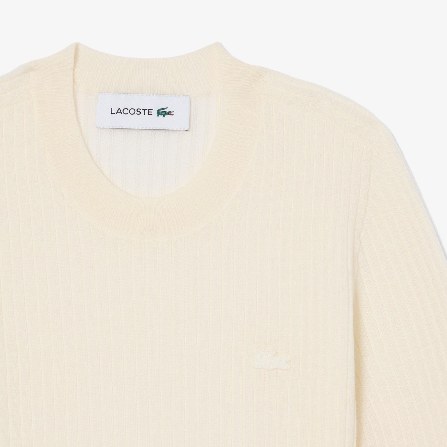 Short Sleeved Merino Wool Rib Knit Sweater image number 4