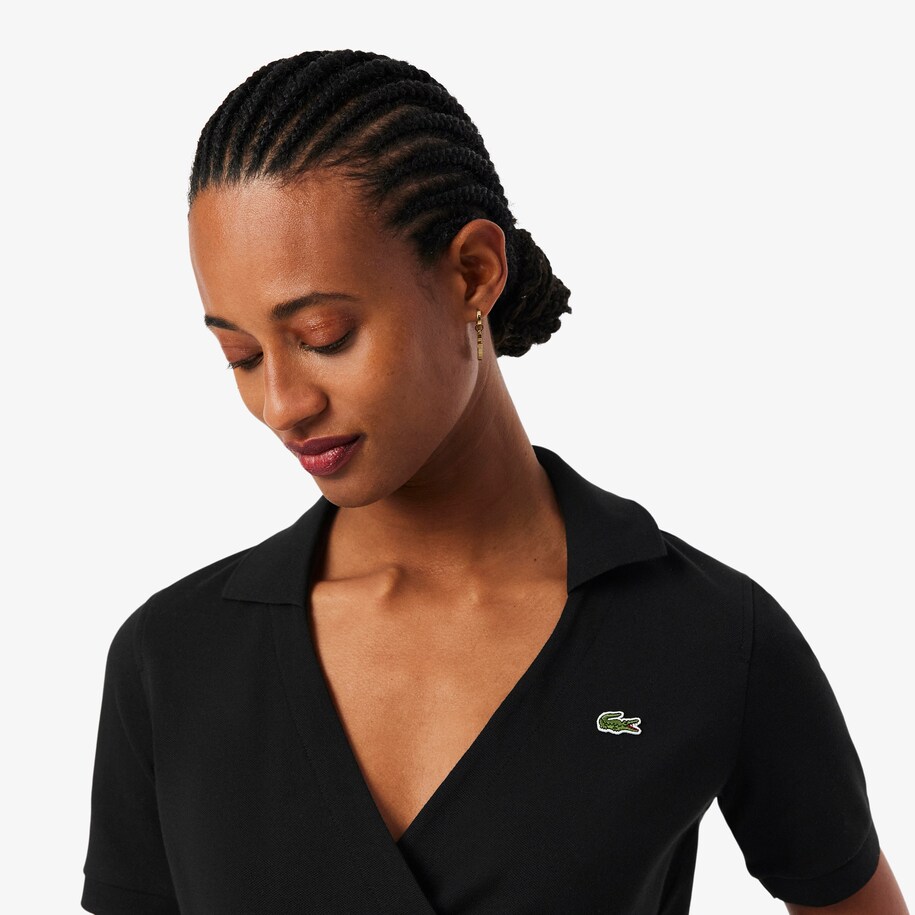 Stretch Mini Piqu&eacute; Wrap Polo Shirt image number 1