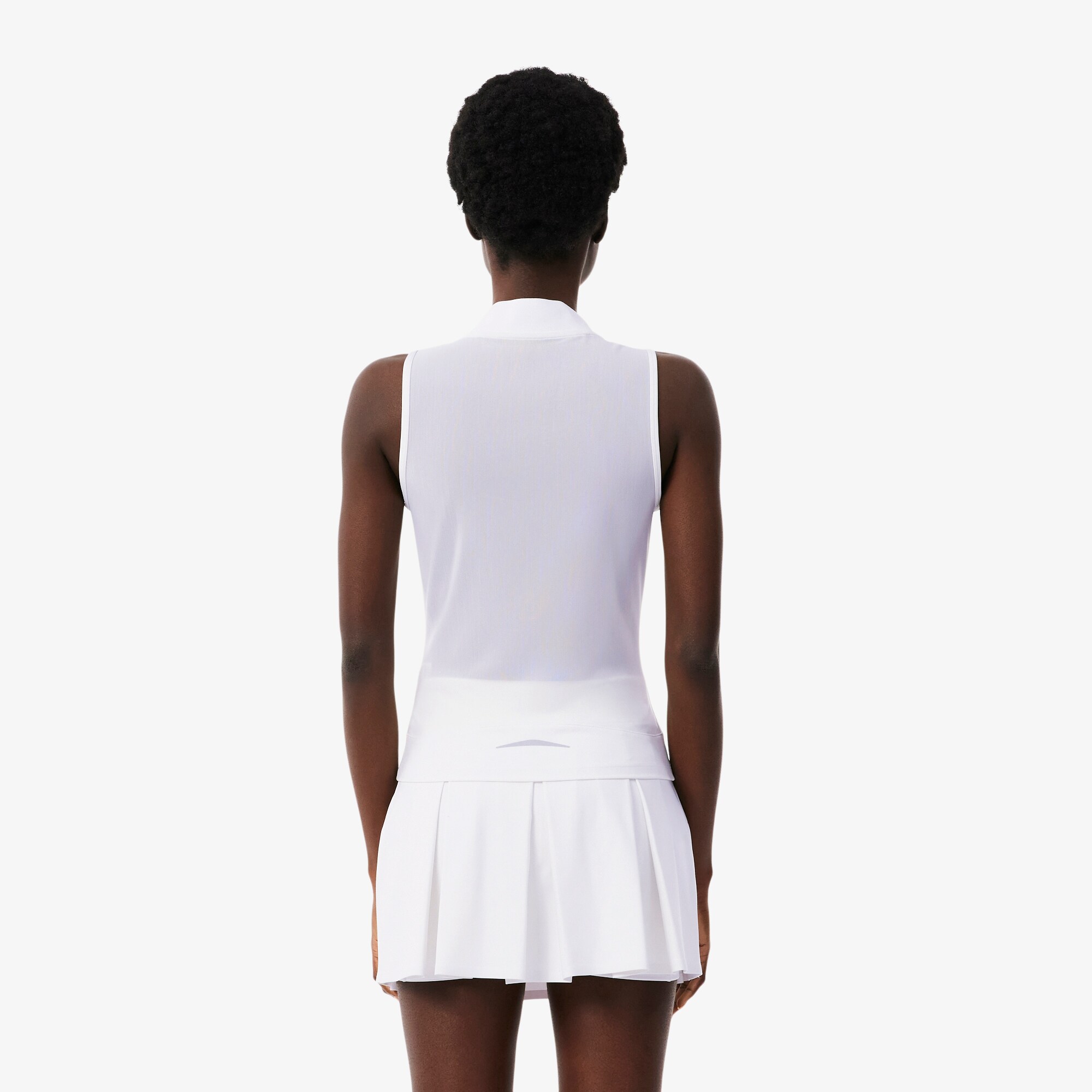 Sleeveless Stretch Dual Fabric Tennis Polo Shirt image number 2