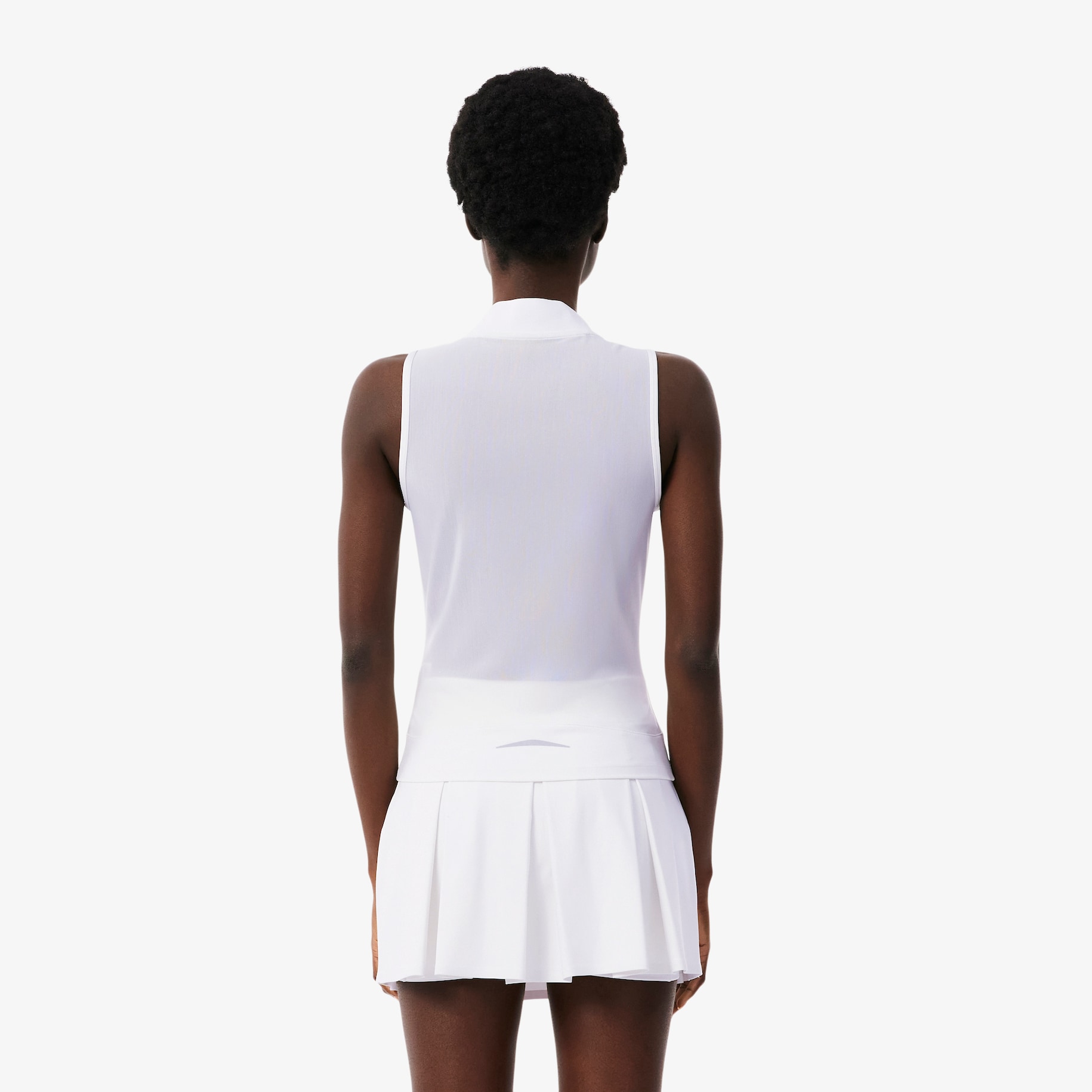 Sleeveless Stretch Dual Fabric Tennis Polo Shirt image number 2