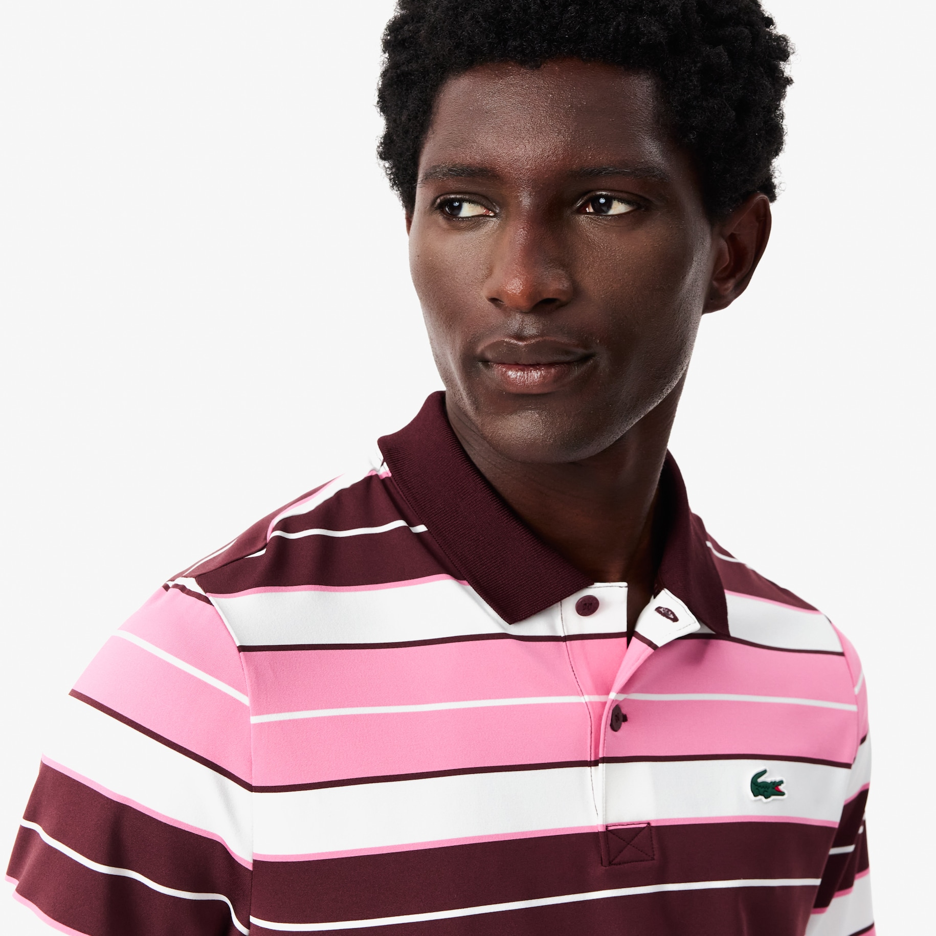 Ultra-Dry Anti-UV Striped Golf Polo Shirt image number 1