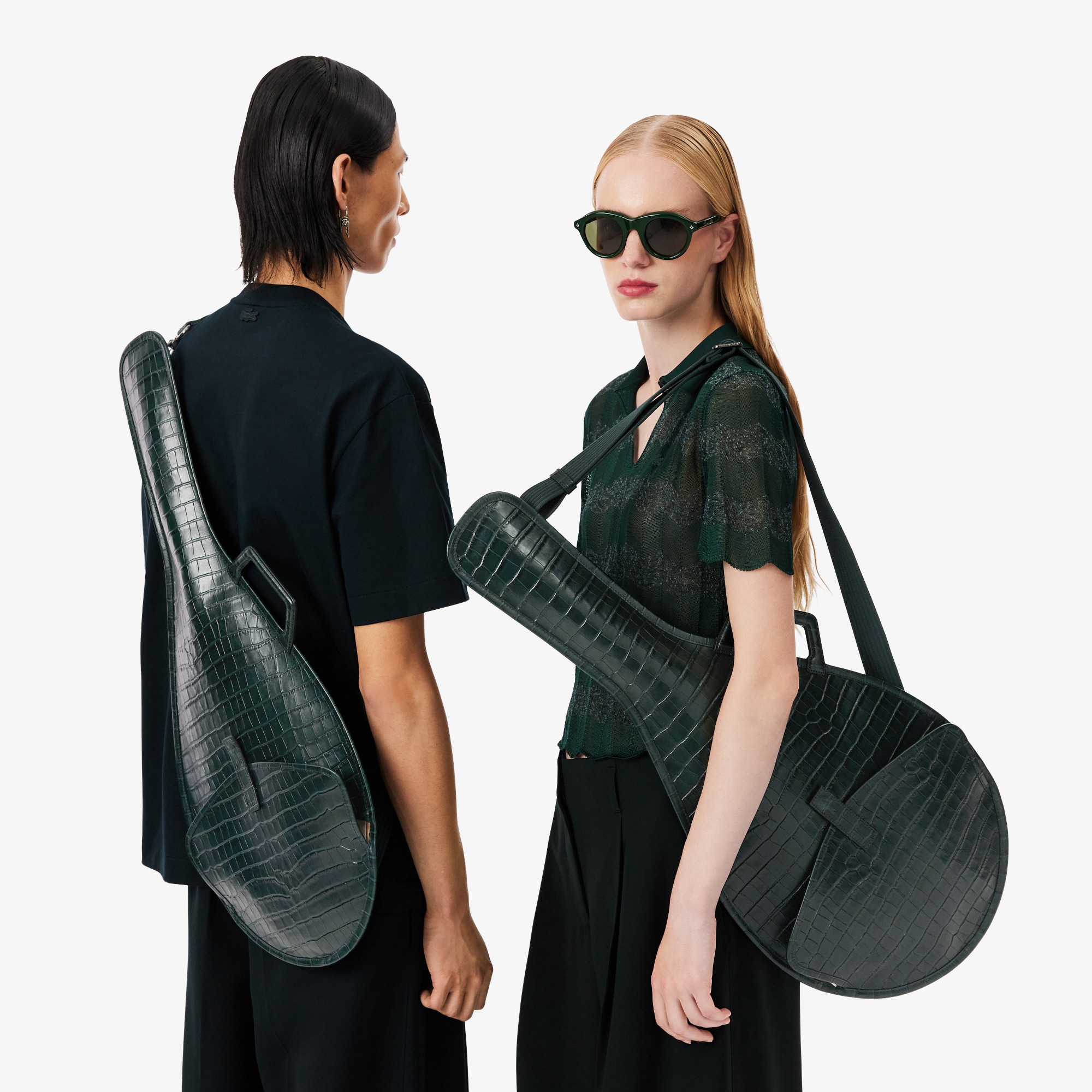 Runway Mock Croc Leather Racket Bag image number 5