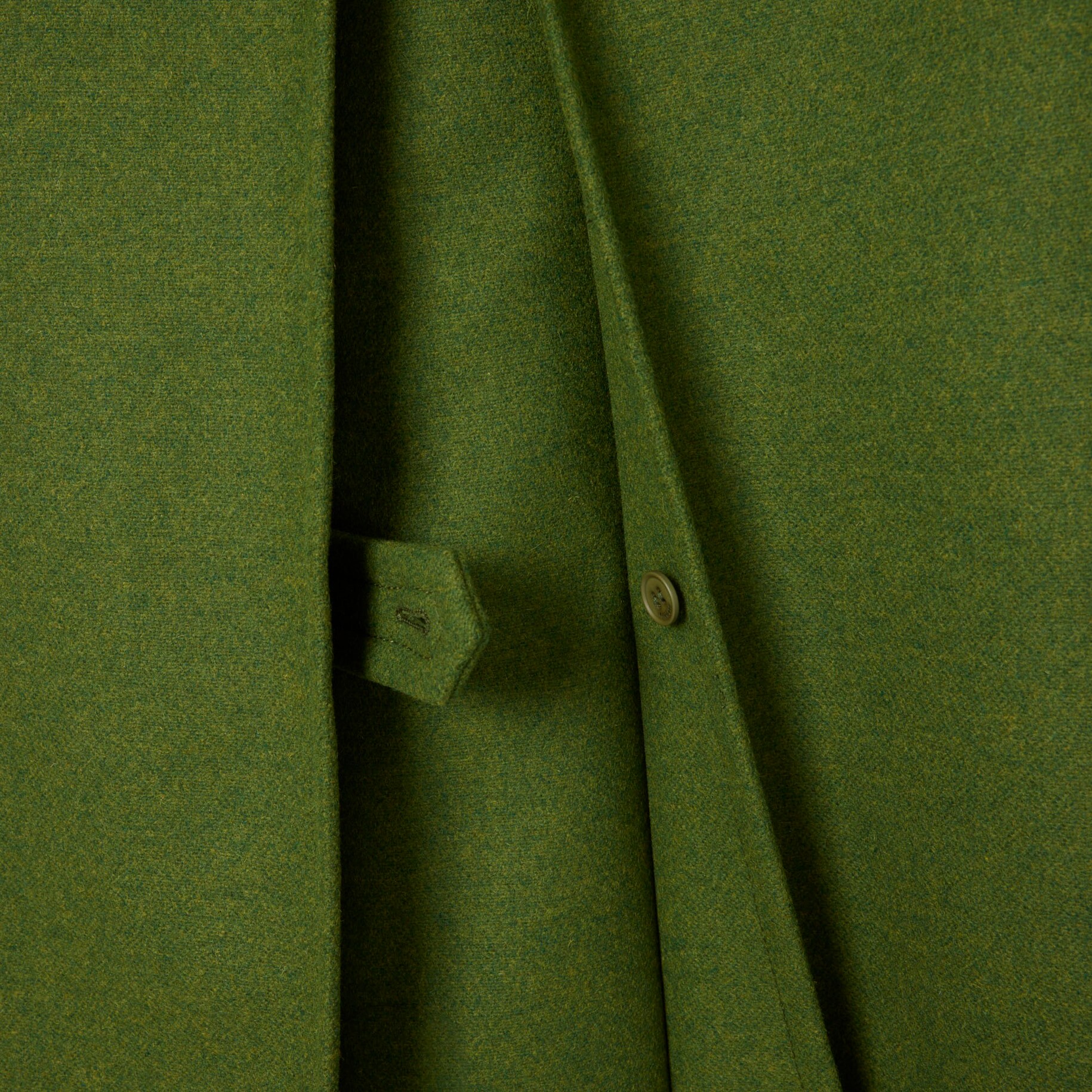 Runway Long Slub Wool Pea Coat image number 10