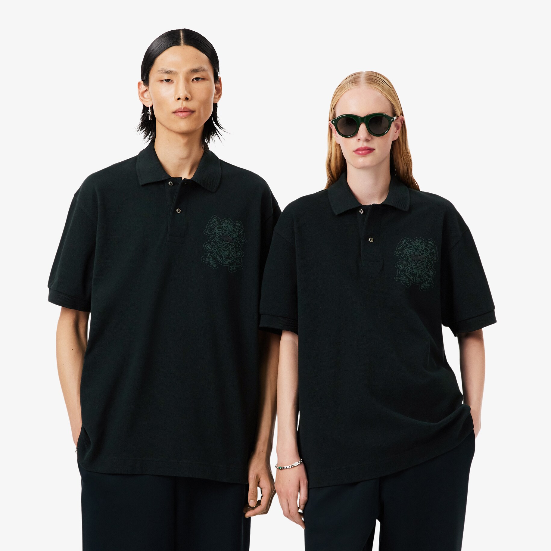 Runway Loose Fit Shield Piqu&eacute; Polo Shirt image number 0