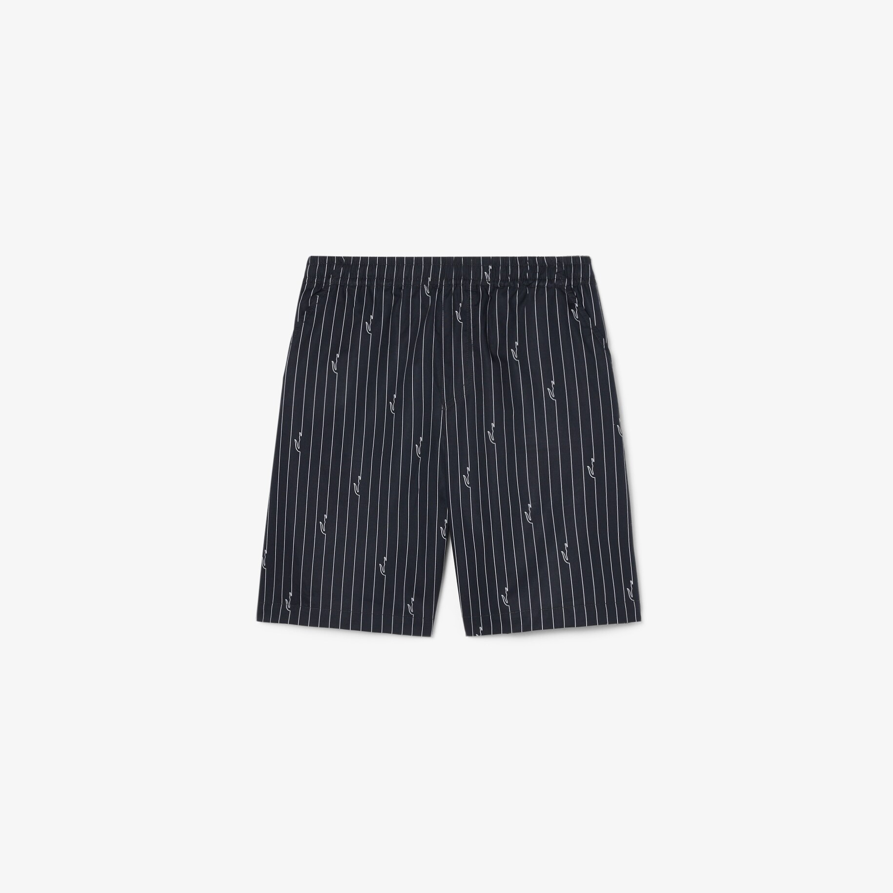 Crocodile Print Stripe Cotton Shorts image number 0