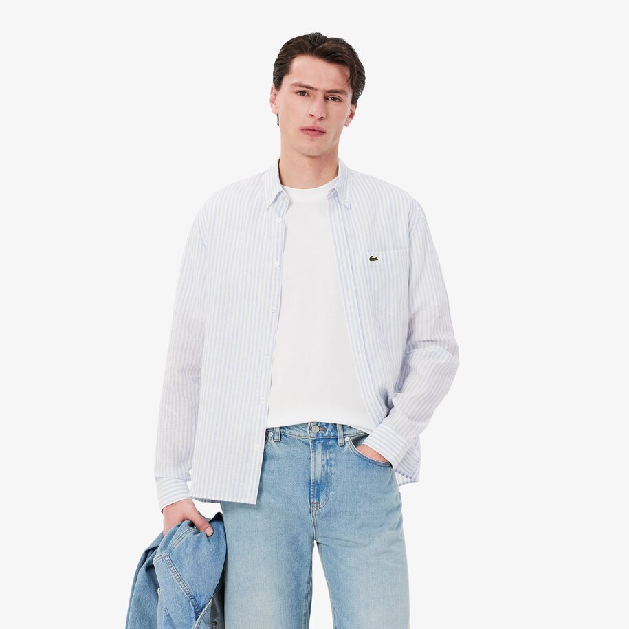 Regular Fit Striped Linen Shirt image number 0