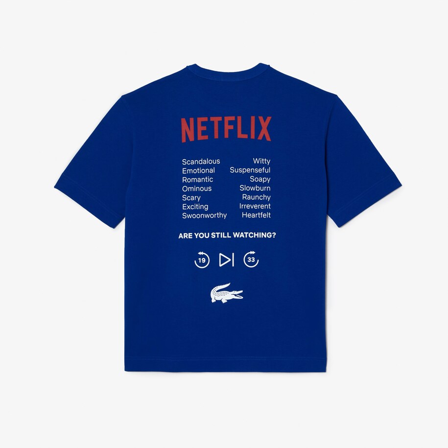 Unisex Lacoste x Netflix Loose Fit Organic Cotton T-shirt image number 4
