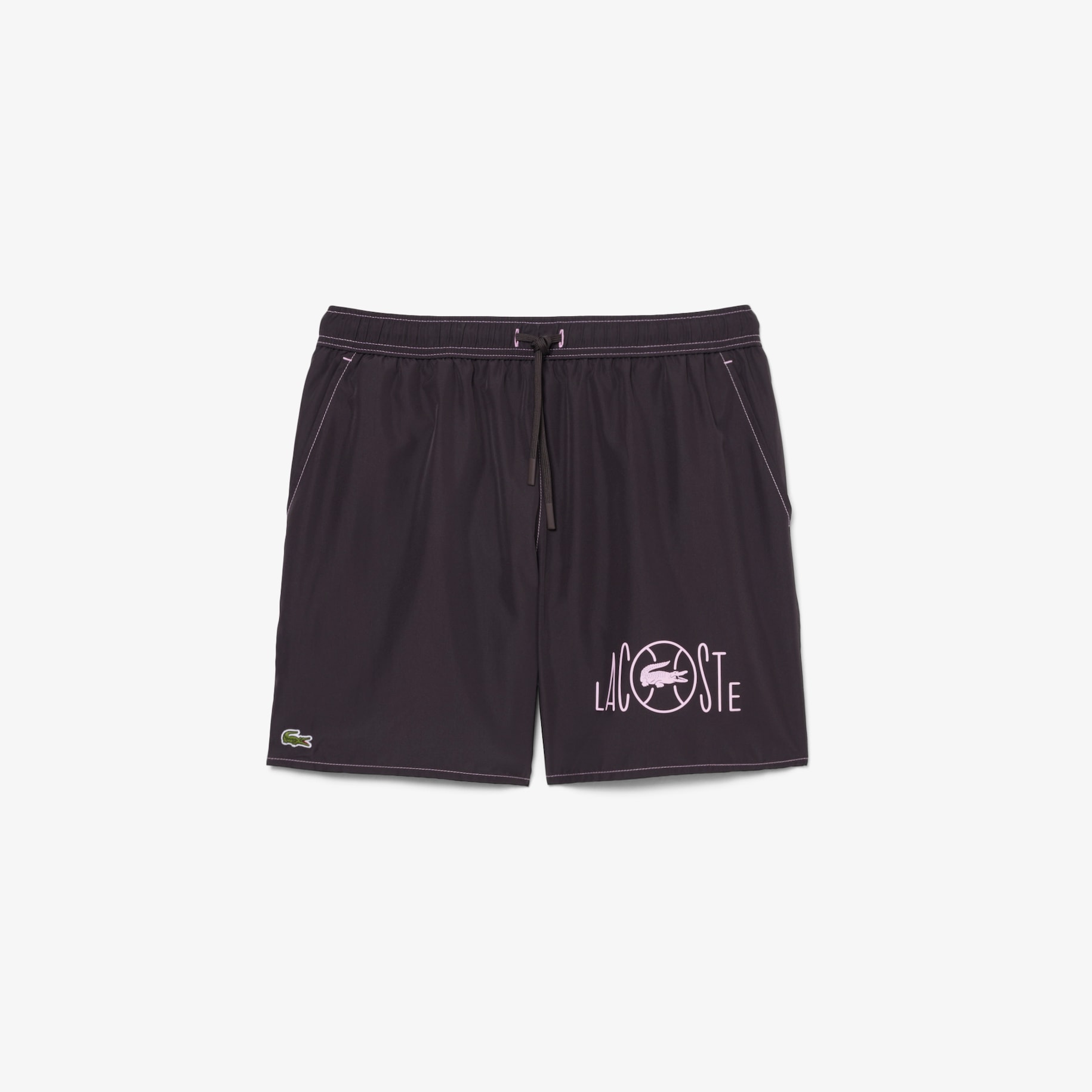 Mid Length Tennis Print Swim Trunks image number 3