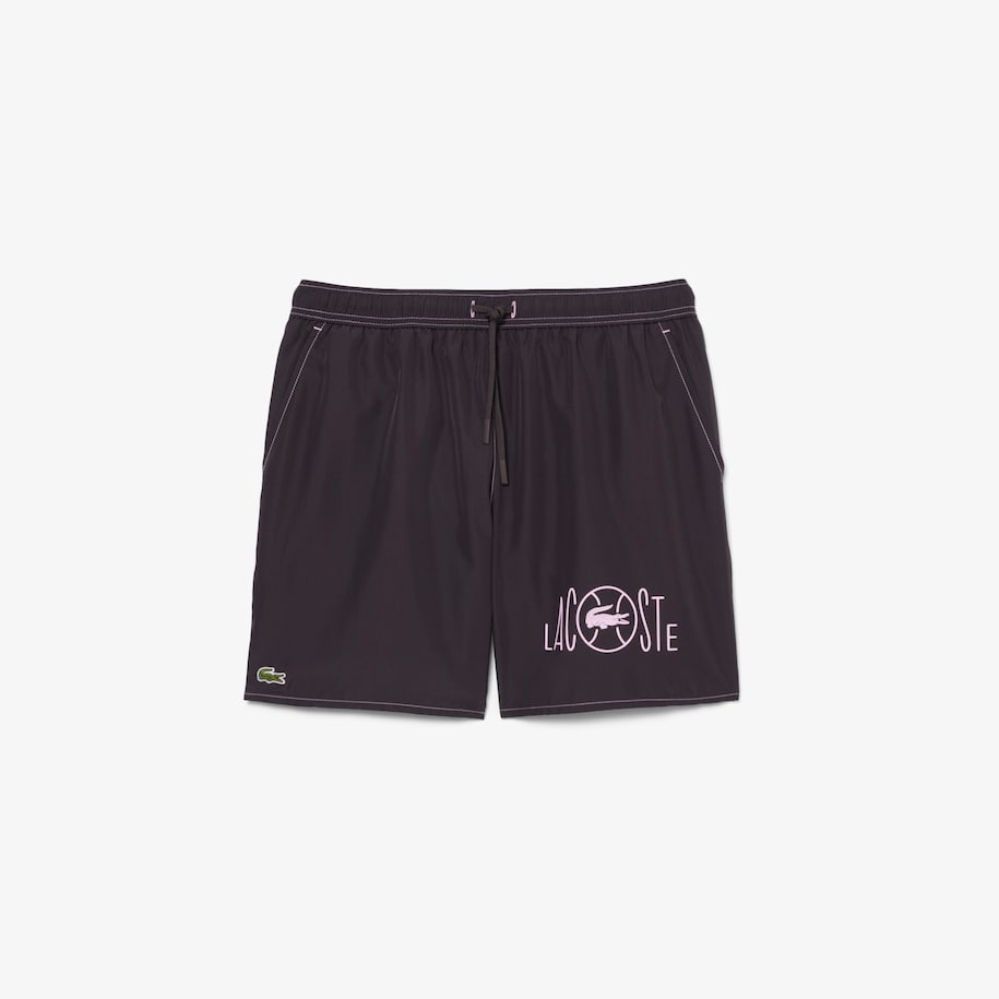 Mid Length Tennis Print Swim Trunks image number 3