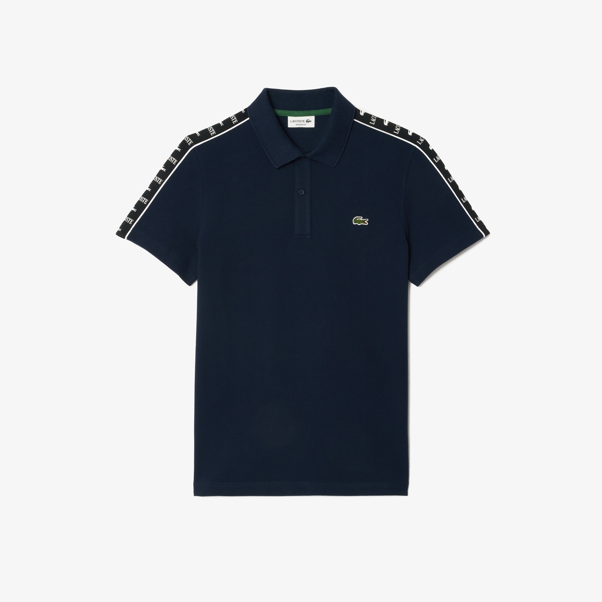 Logo Stripe Stretch Piqué Polo Shirt image number 3