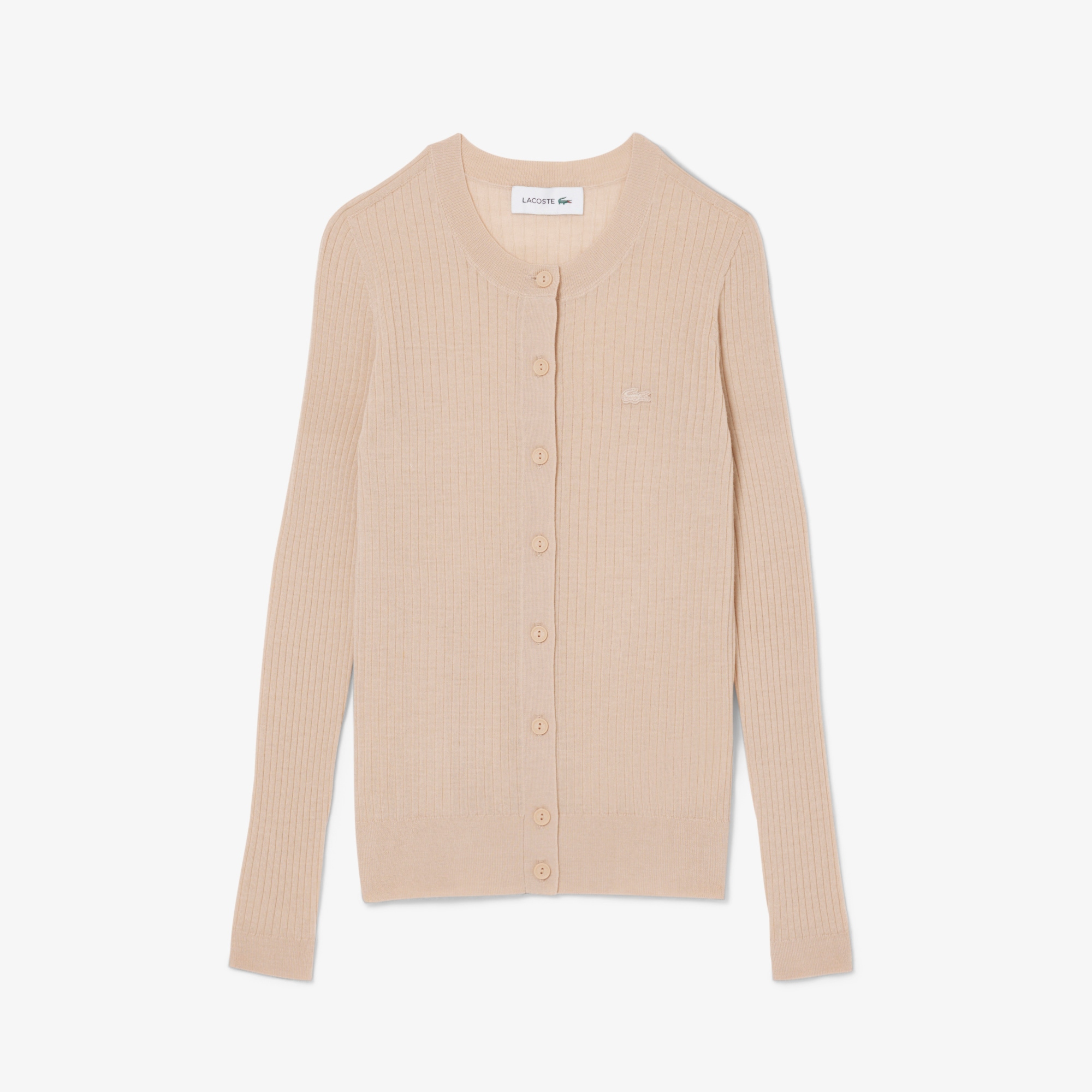 Rib Knit Merino Wool Cardigan image number 3