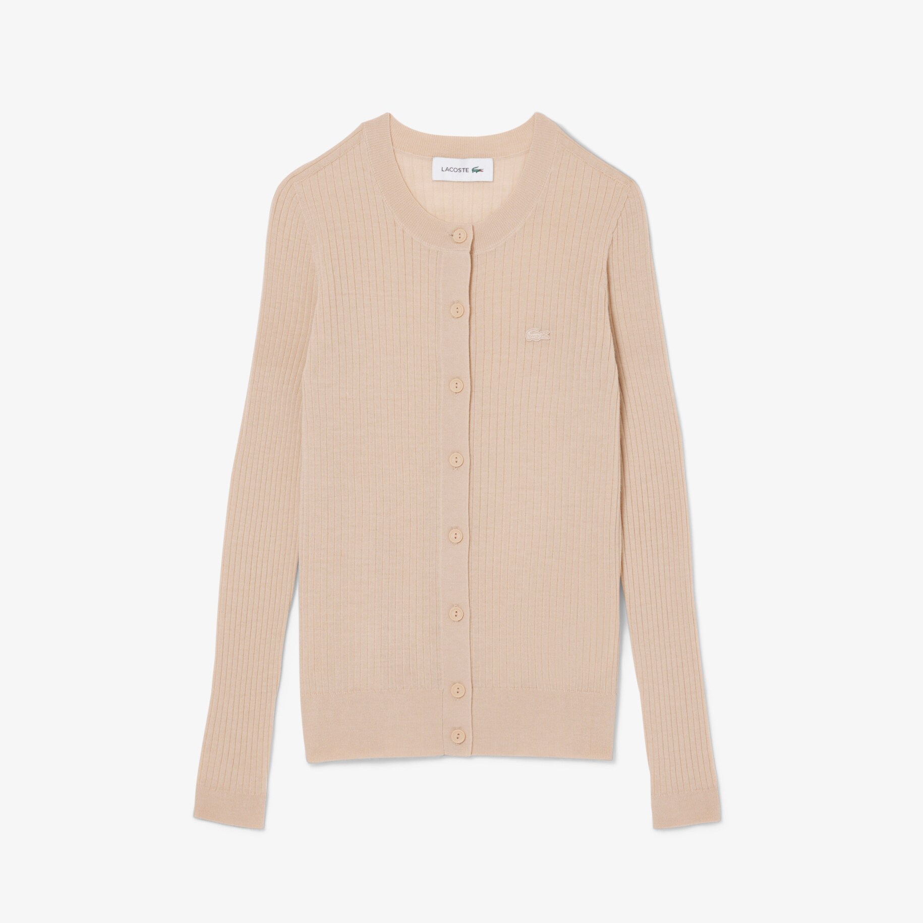 Rib Knit Merino Wool Cardigan image number 3