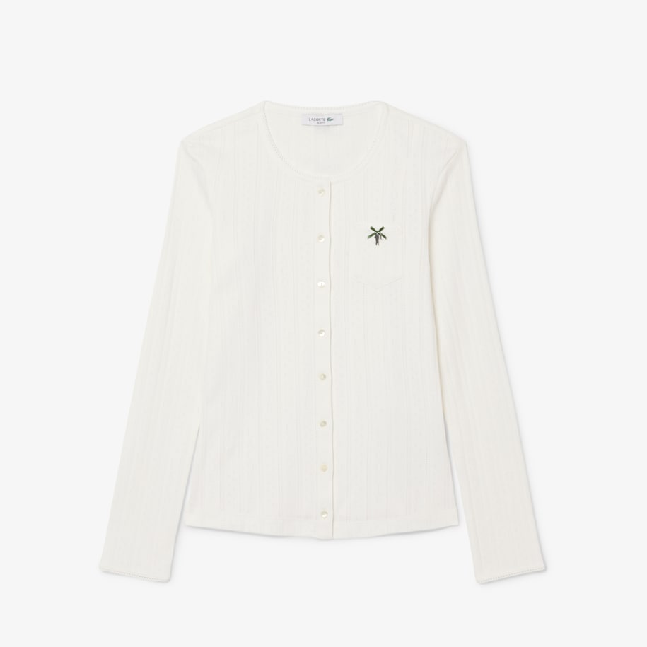 Slim Fit Pointelle Cardigan image number 3