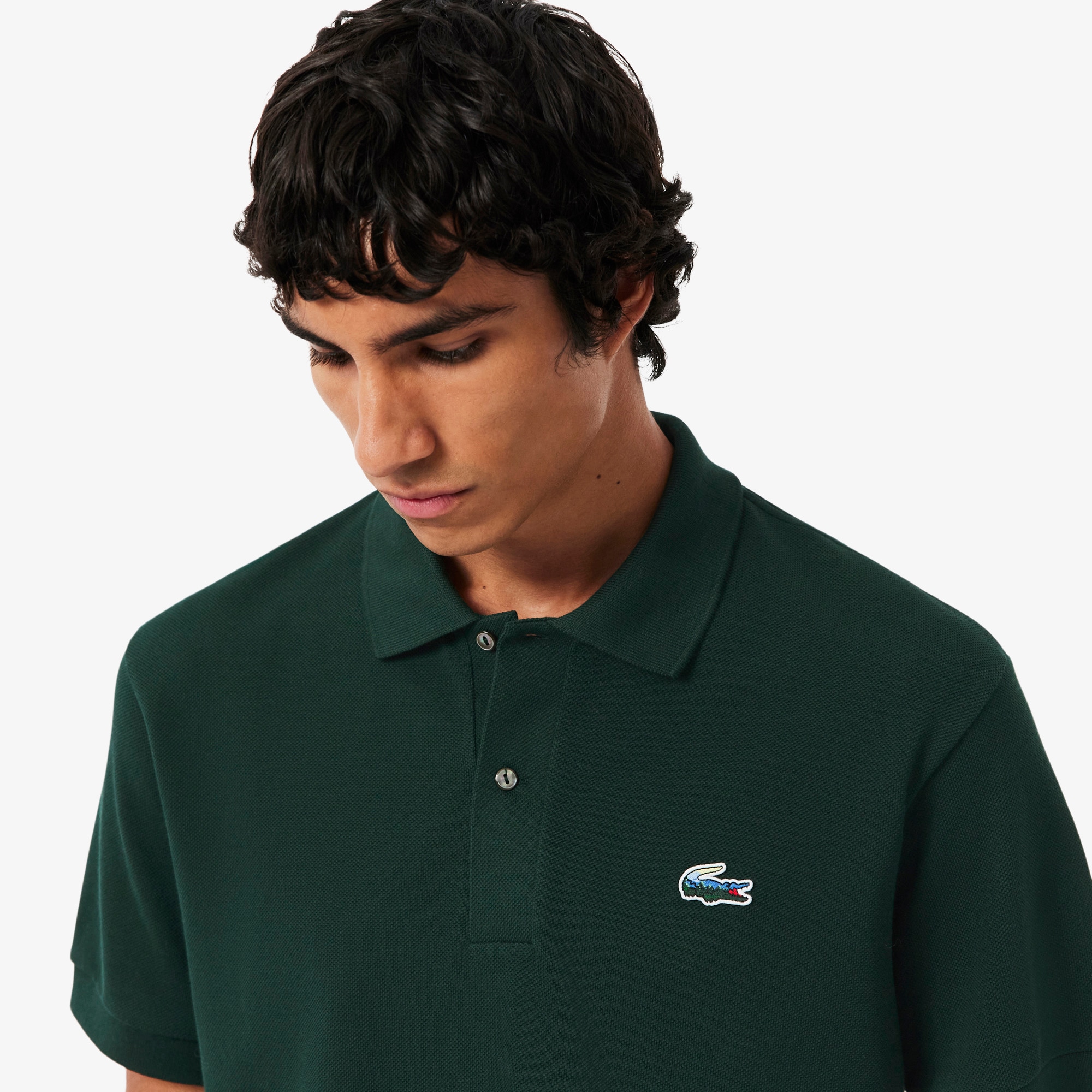Classic Fit Landscape Crocodile Piqu&eacute; Polo Shirt image number 1
