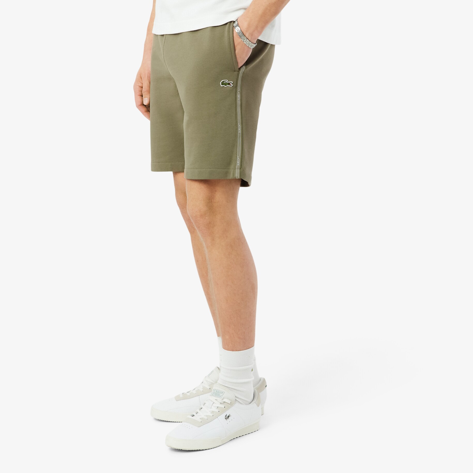 Regular Fit Logo Stripe Fleece Shorts image number 1