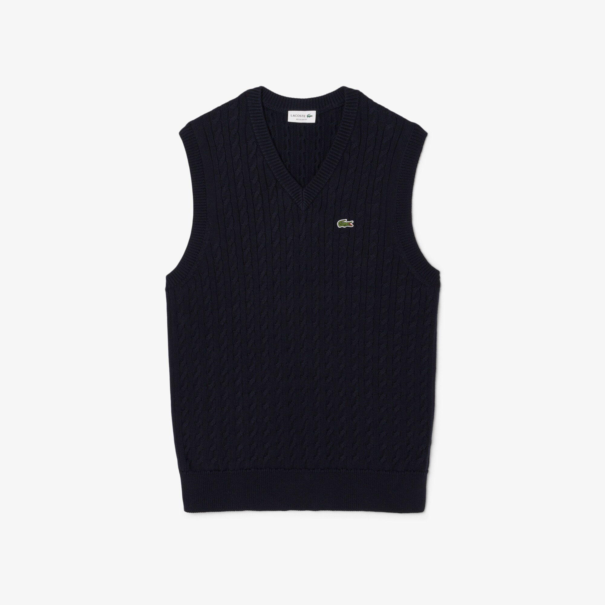 Cable Knit Cotton Sweater Vest image number 3