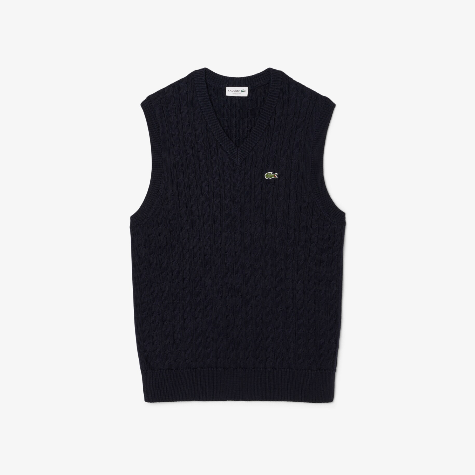 Cable Knit Cotton Sweater Vest image number 3