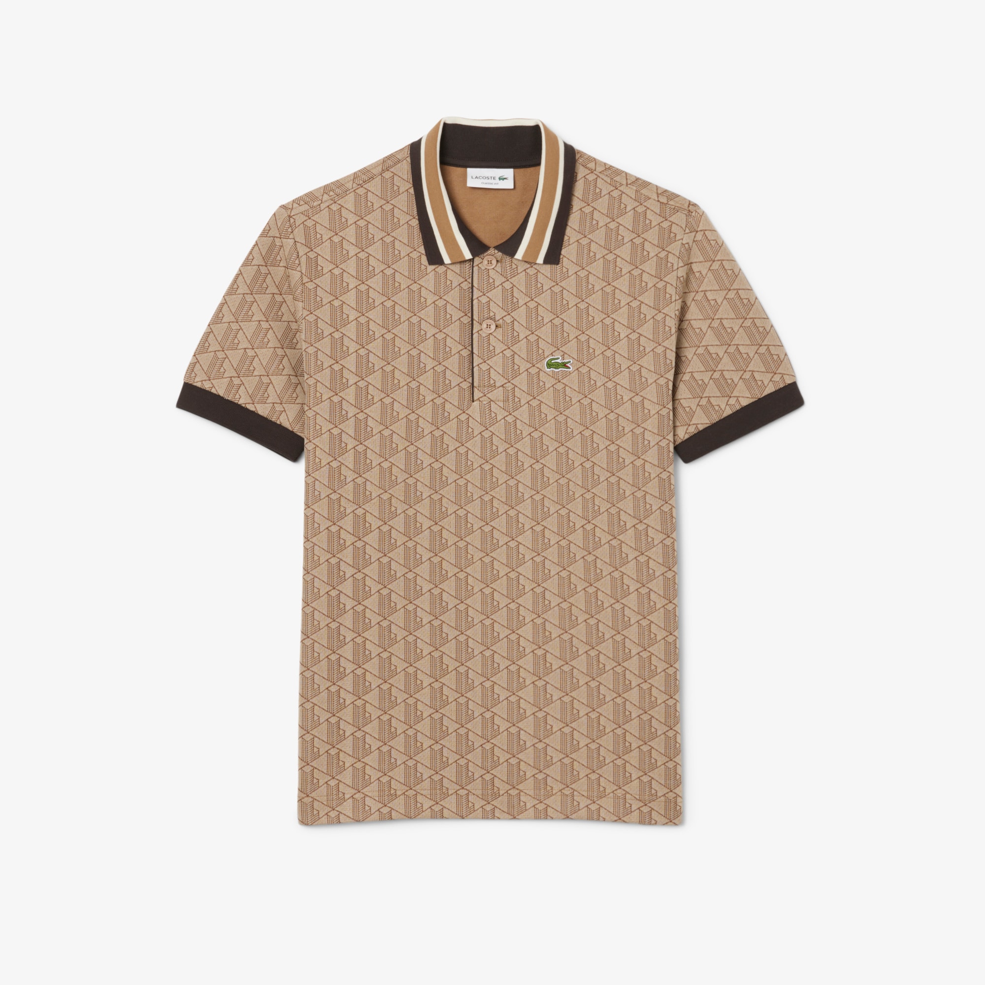Classic Fit Contrast Collar Monogram Motif Polo Shirt image number 3
