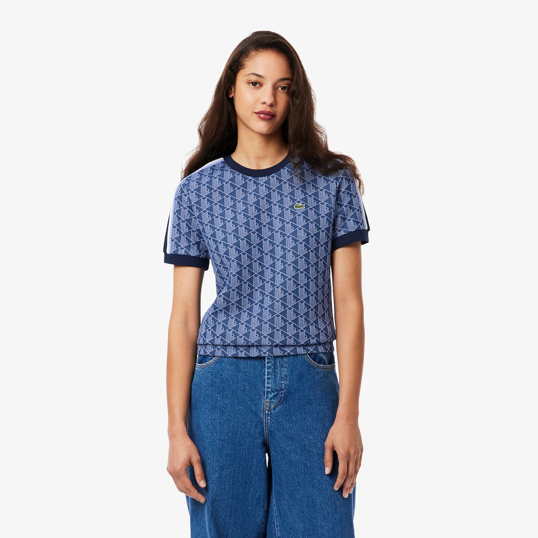 Slim Fit Monogram Jacquard T-shirt image number 0