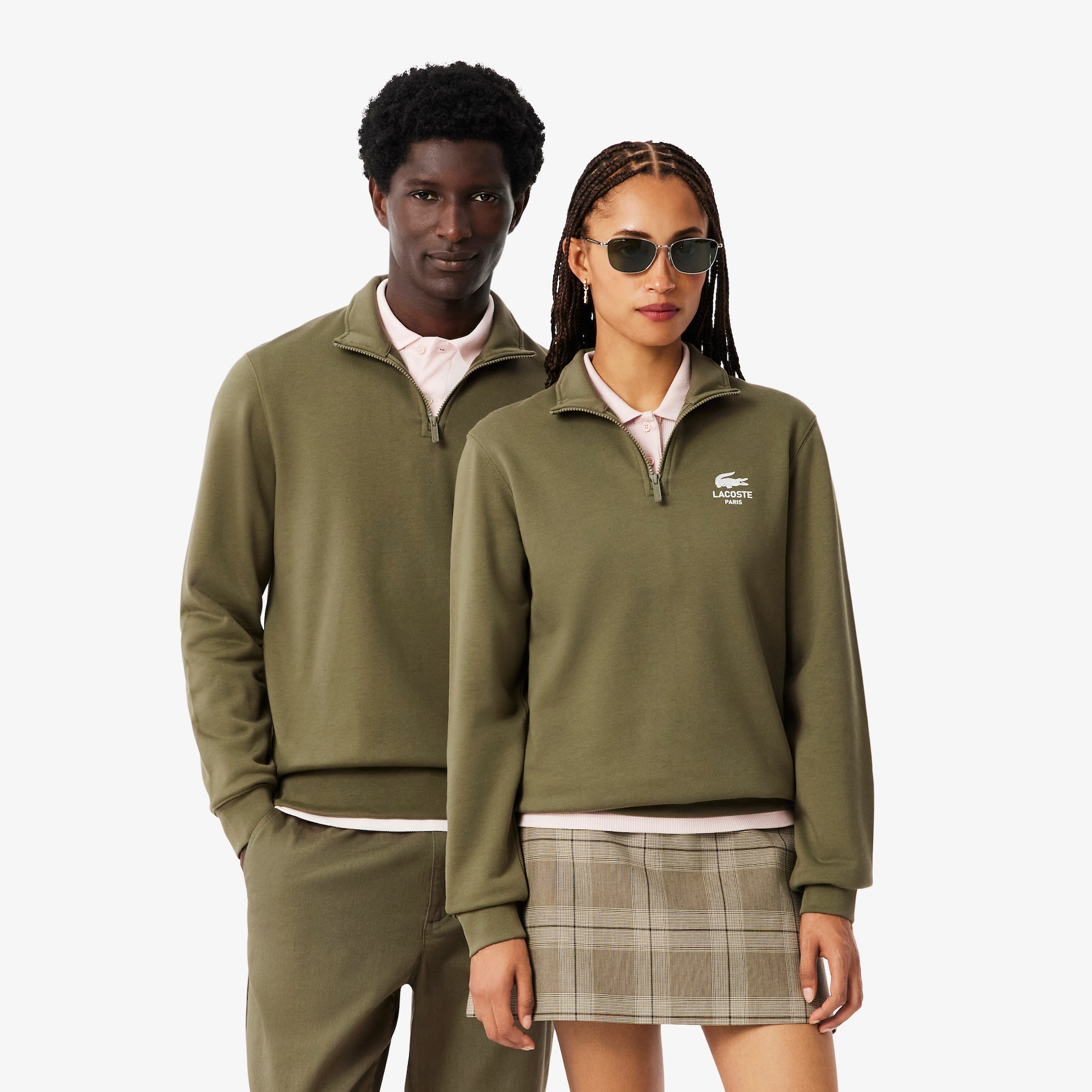 High Neck Zip-Up Print Sweatshirt image number 0