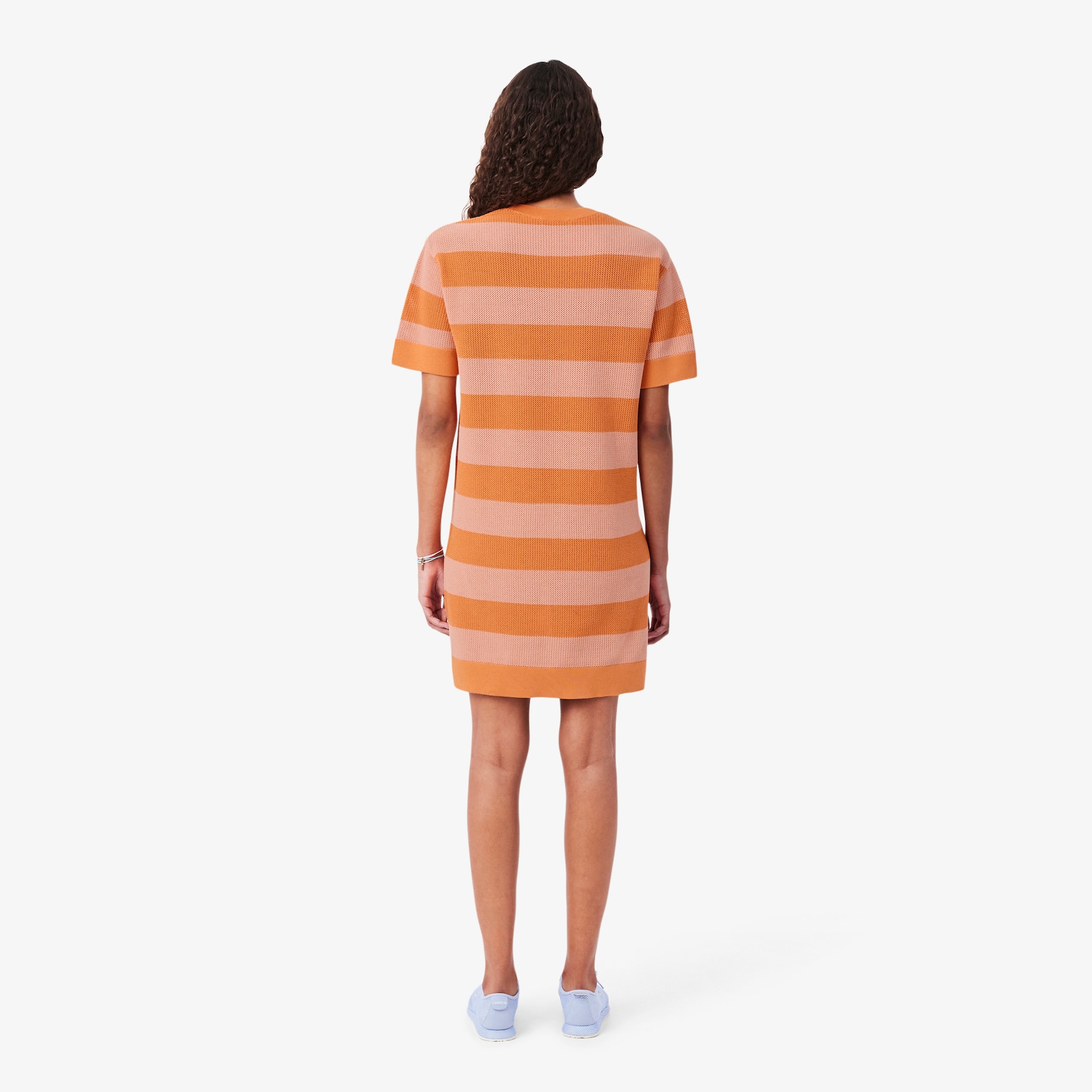 Striped Mesh Knit T-shirt Dress image number 2