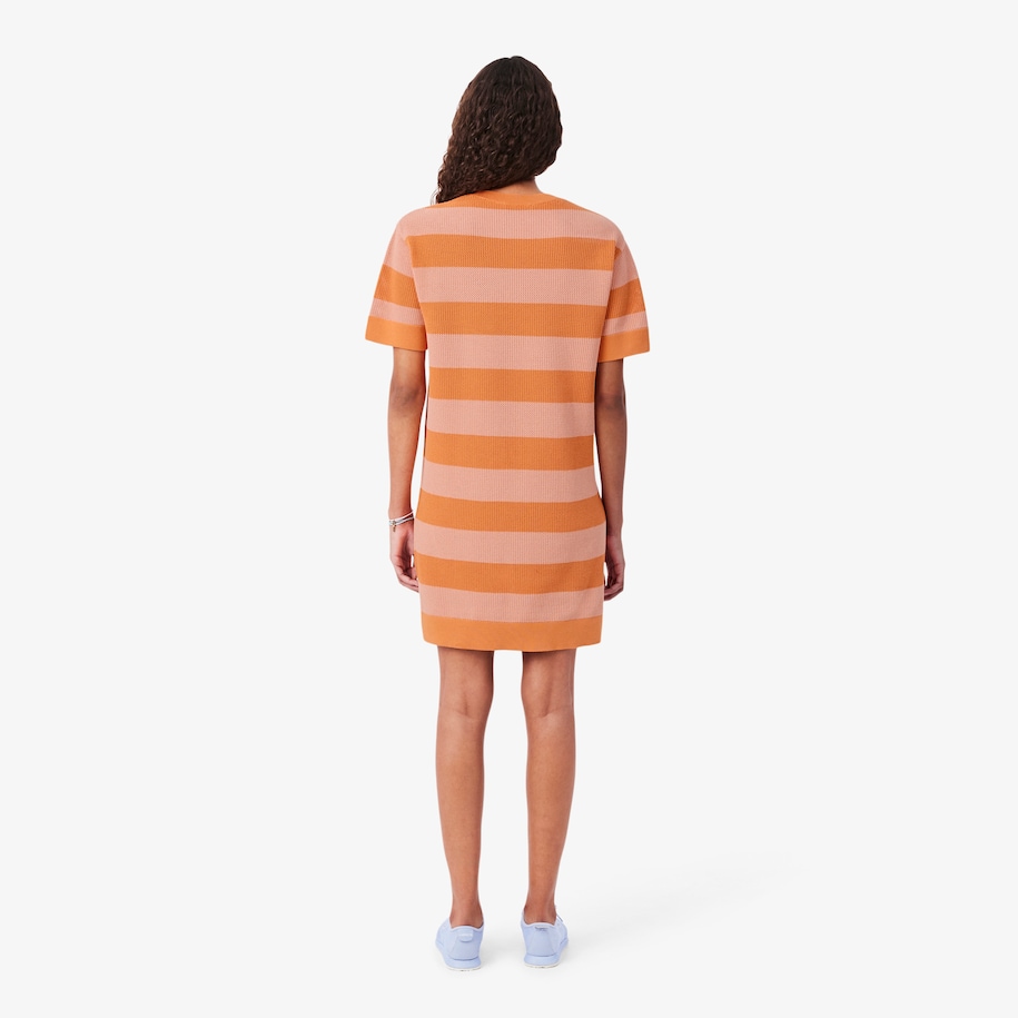 Striped Mesh Knit T-shirt Dress image number 2