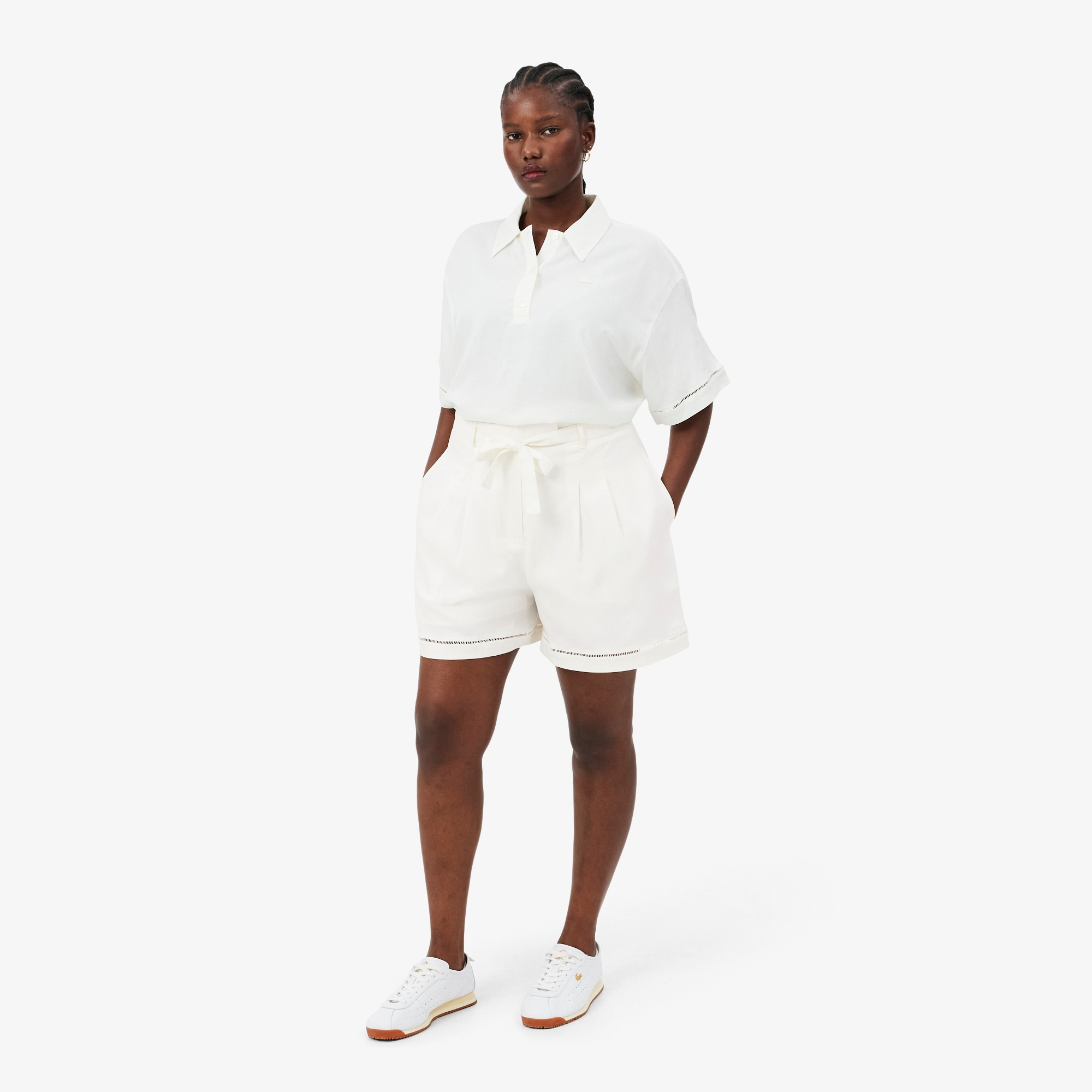 Oversized Fluid Linen Blend Bermuda Shorts image number 8